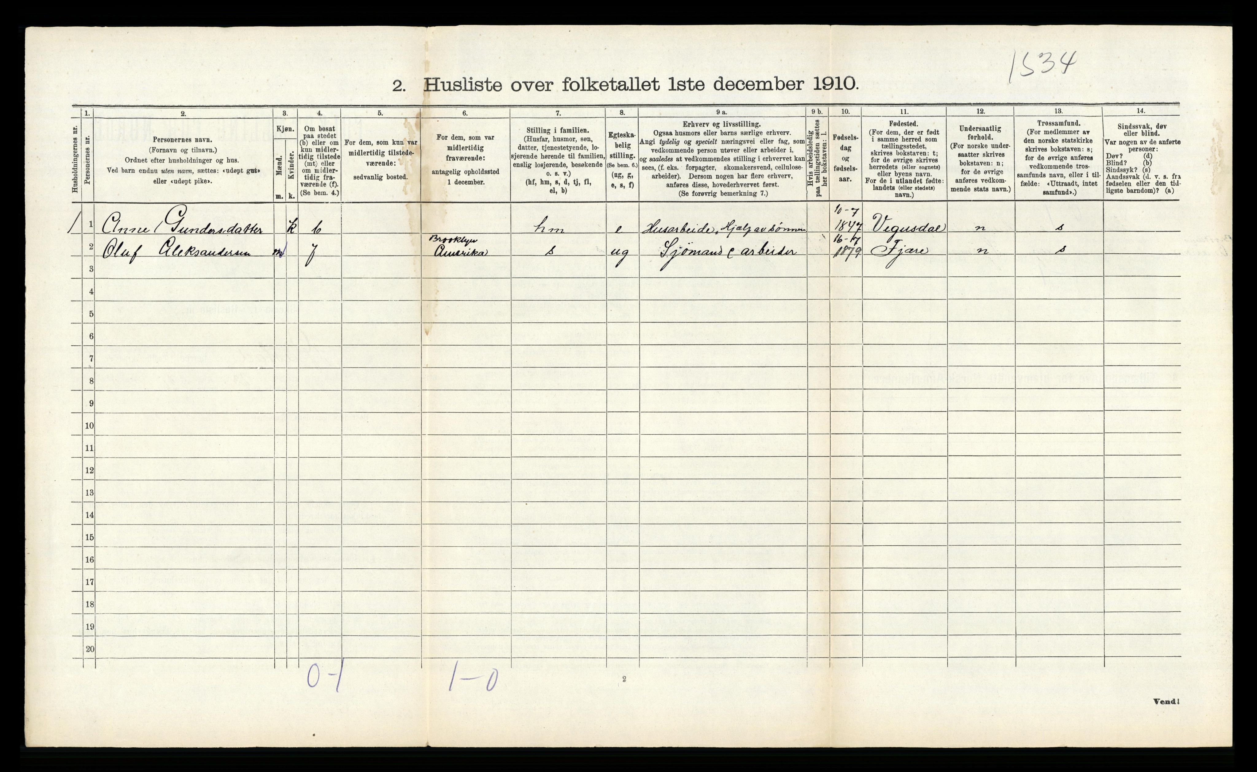 RA, 1910 census for Øyestad, 1910, p. 579