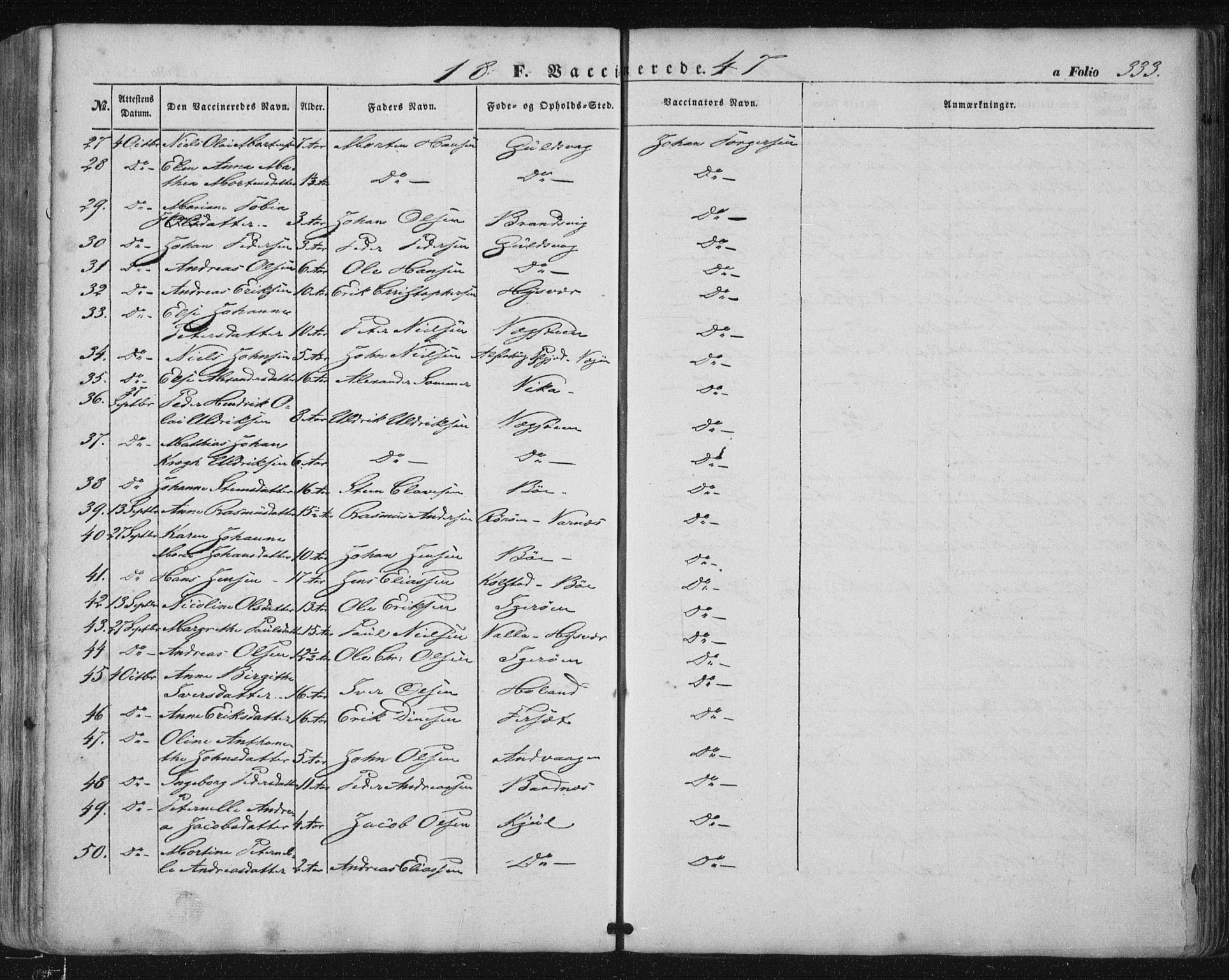 Ministerialprotokoller, klokkerbøker og fødselsregistre - Nordland, AV/SAT-A-1459/816/L0240: Parish register (official) no. 816A06, 1846-1870, p. 333