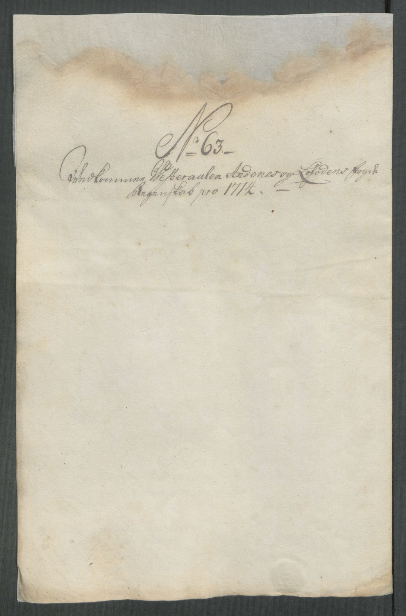 Rentekammeret inntil 1814, Reviderte regnskaper, Fogderegnskap, AV/RA-EA-4092/R67/L4680: Fogderegnskap Vesterålen, Andenes og Lofoten, 1714, p. 292