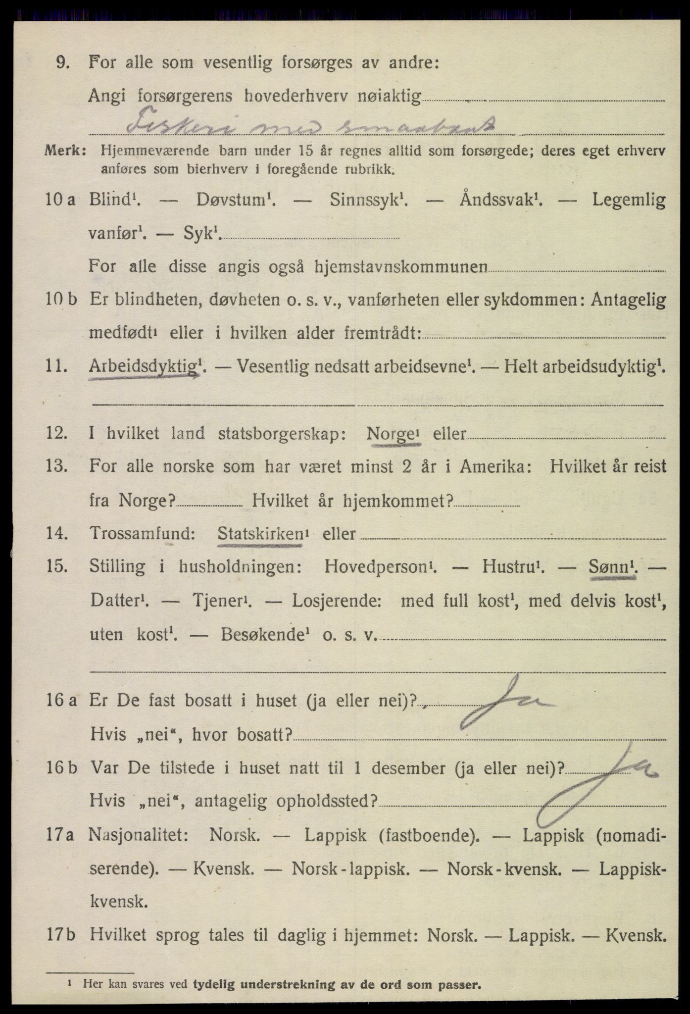 SAT, 1920 census for Lurøy, 1920, p. 2032