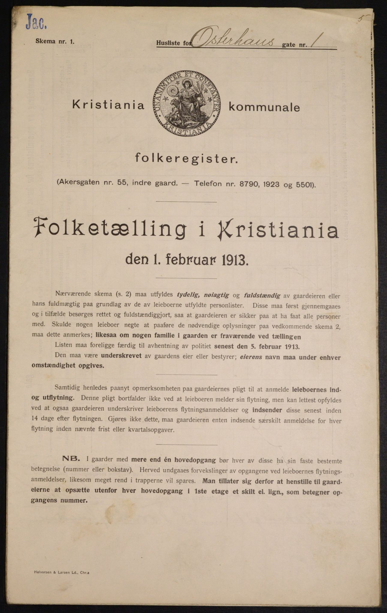 OBA, Municipal Census 1913 for Kristiania, 1913, p. 77533