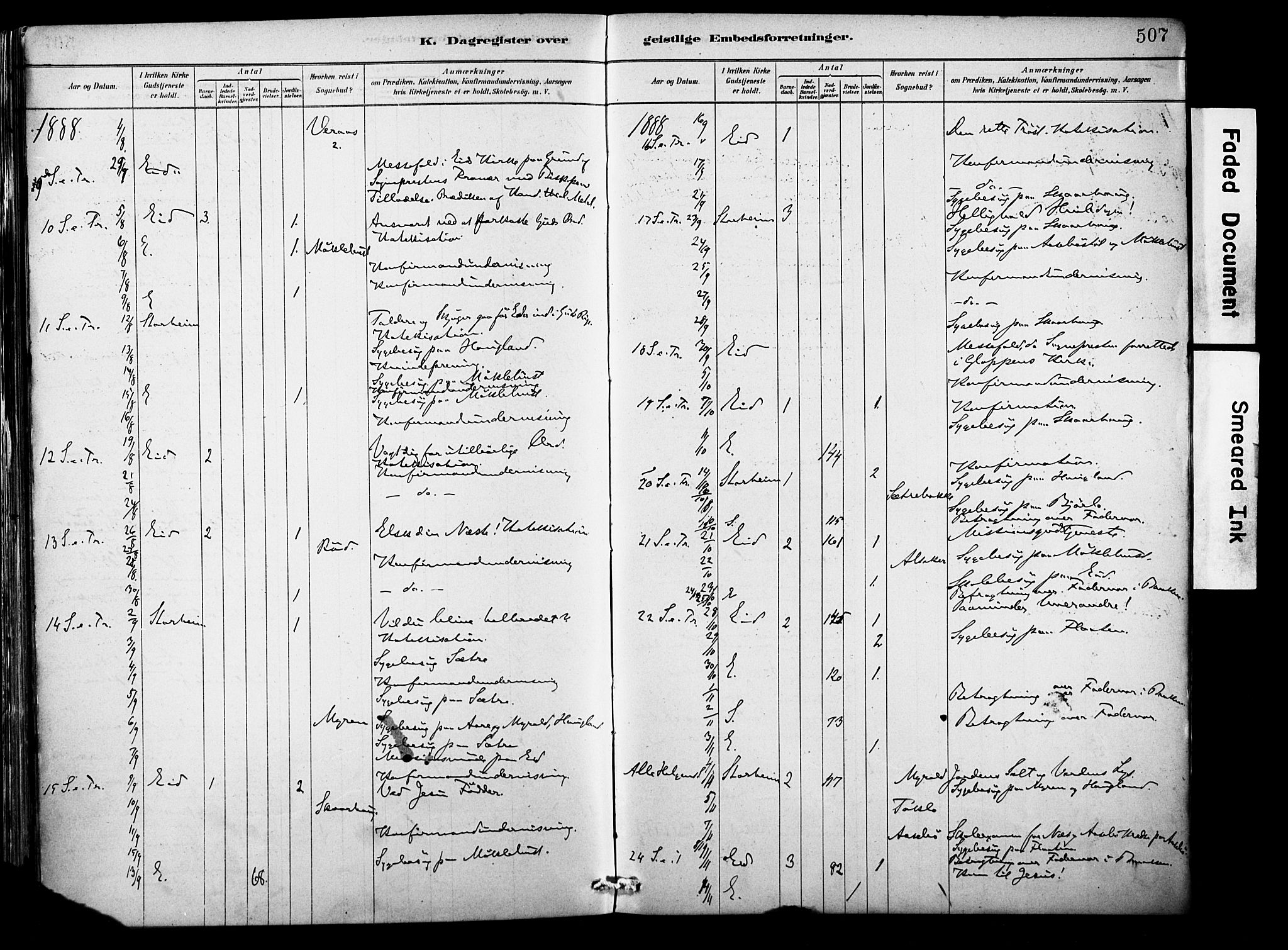 Eid sokneprestembete, AV/SAB-A-82301/H/Haa/Haab/L0001: Parish register (official) no. B 1, 1879-1906, p. 507