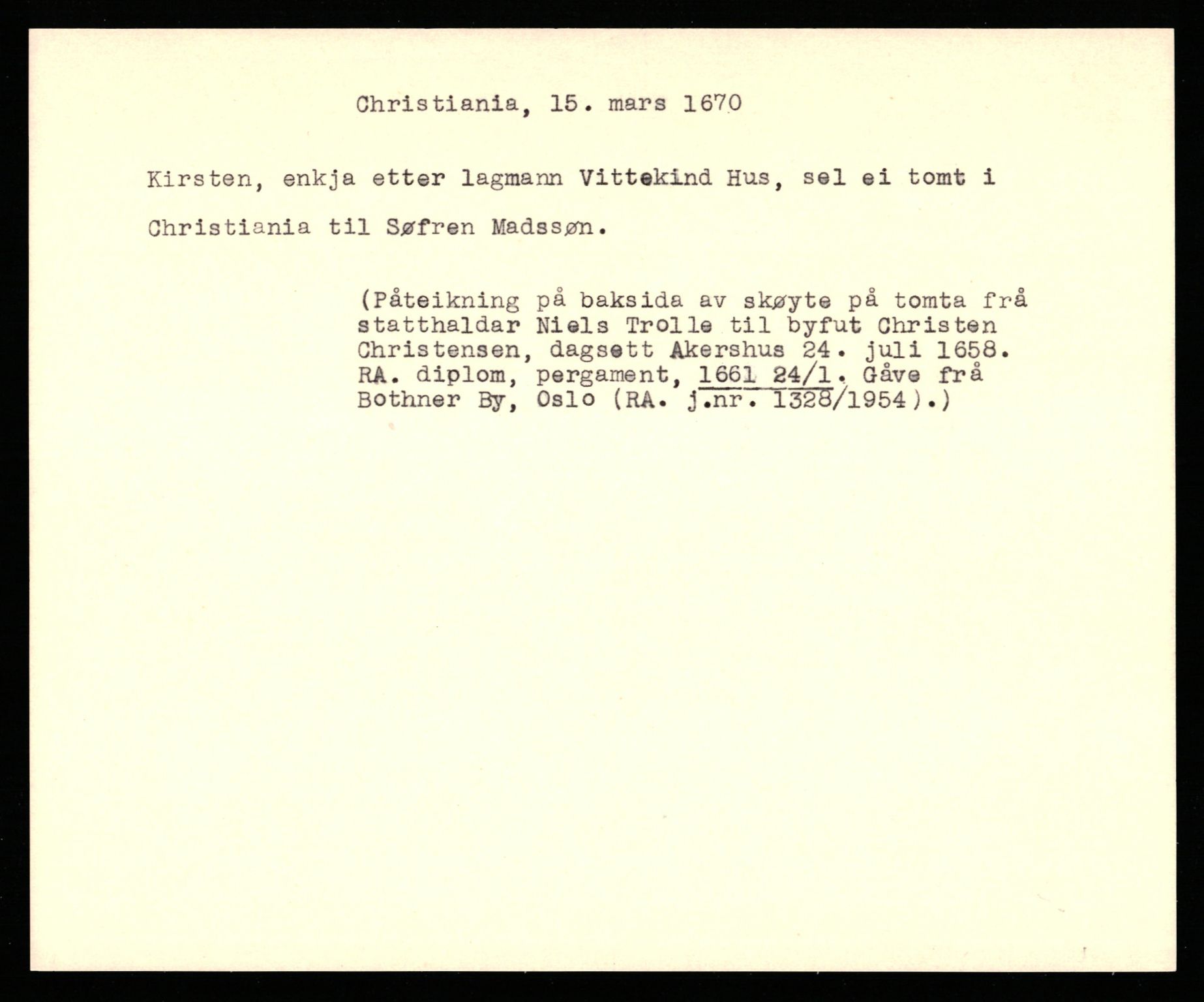 Riksarkivets diplomsamling, AV/RA-EA-5965/F35/F35b/L0010: Riksarkivets diplomer, seddelregister, 1656-1670, p. 651