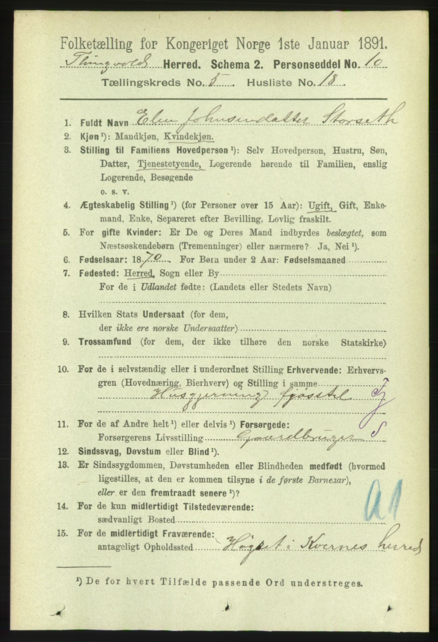 RA, 1891 census for 1560 Tingvoll, 1891, p. 2172