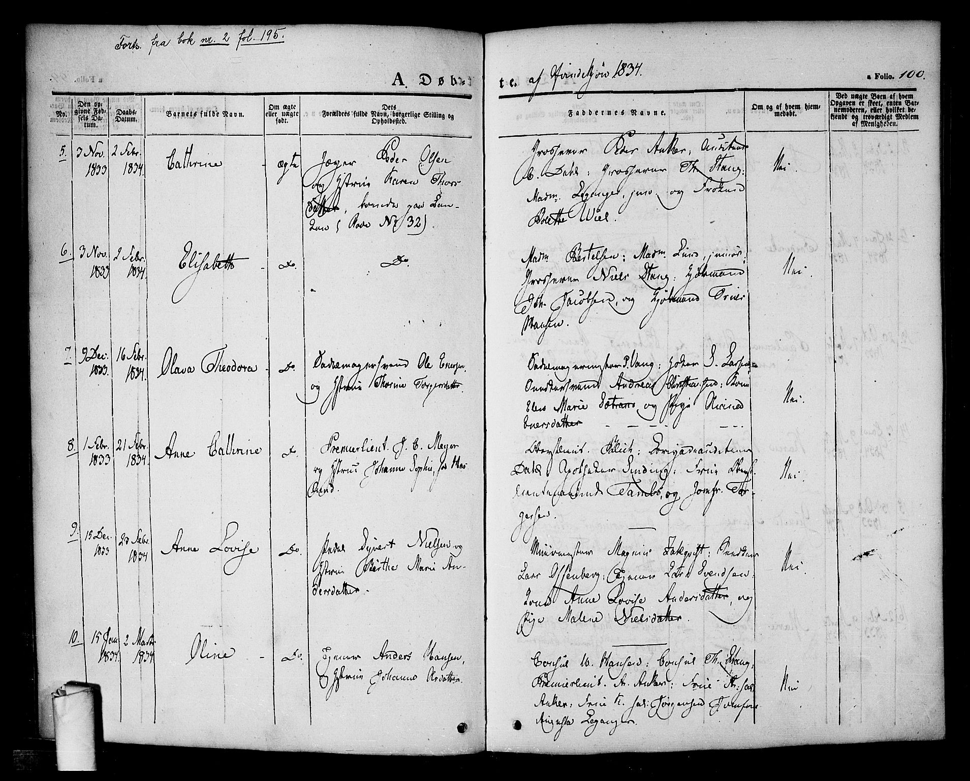 Halden prestekontor Kirkebøker, SAO/A-10909/F/Fa/L0005: Parish register (official) no. I 5, 1834-1845, p. 100