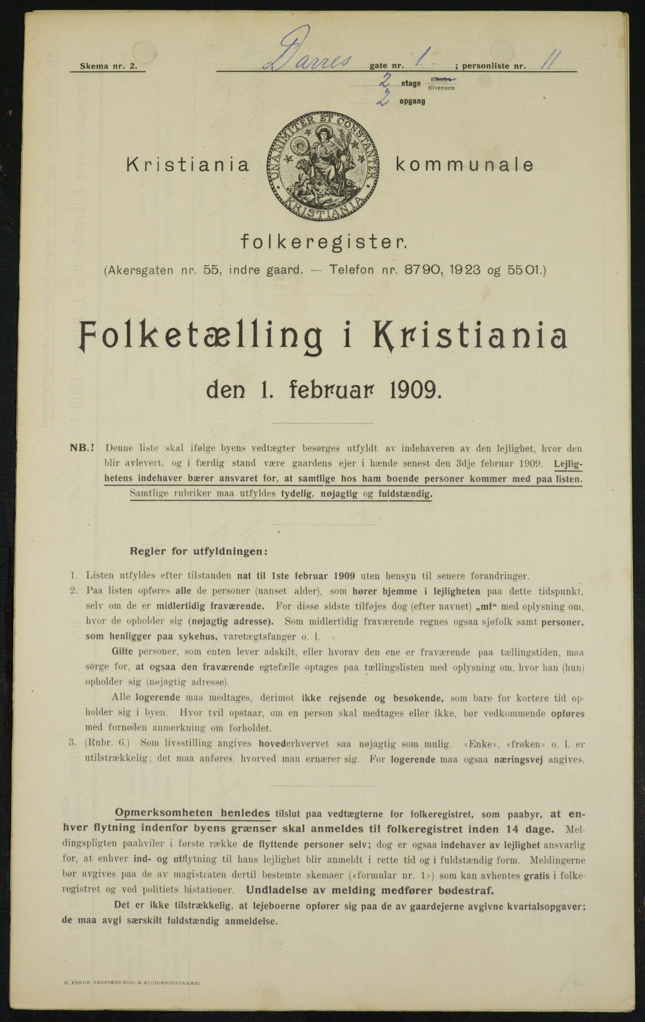 OBA, Municipal Census 1909 for Kristiania, 1909, p. 14031
