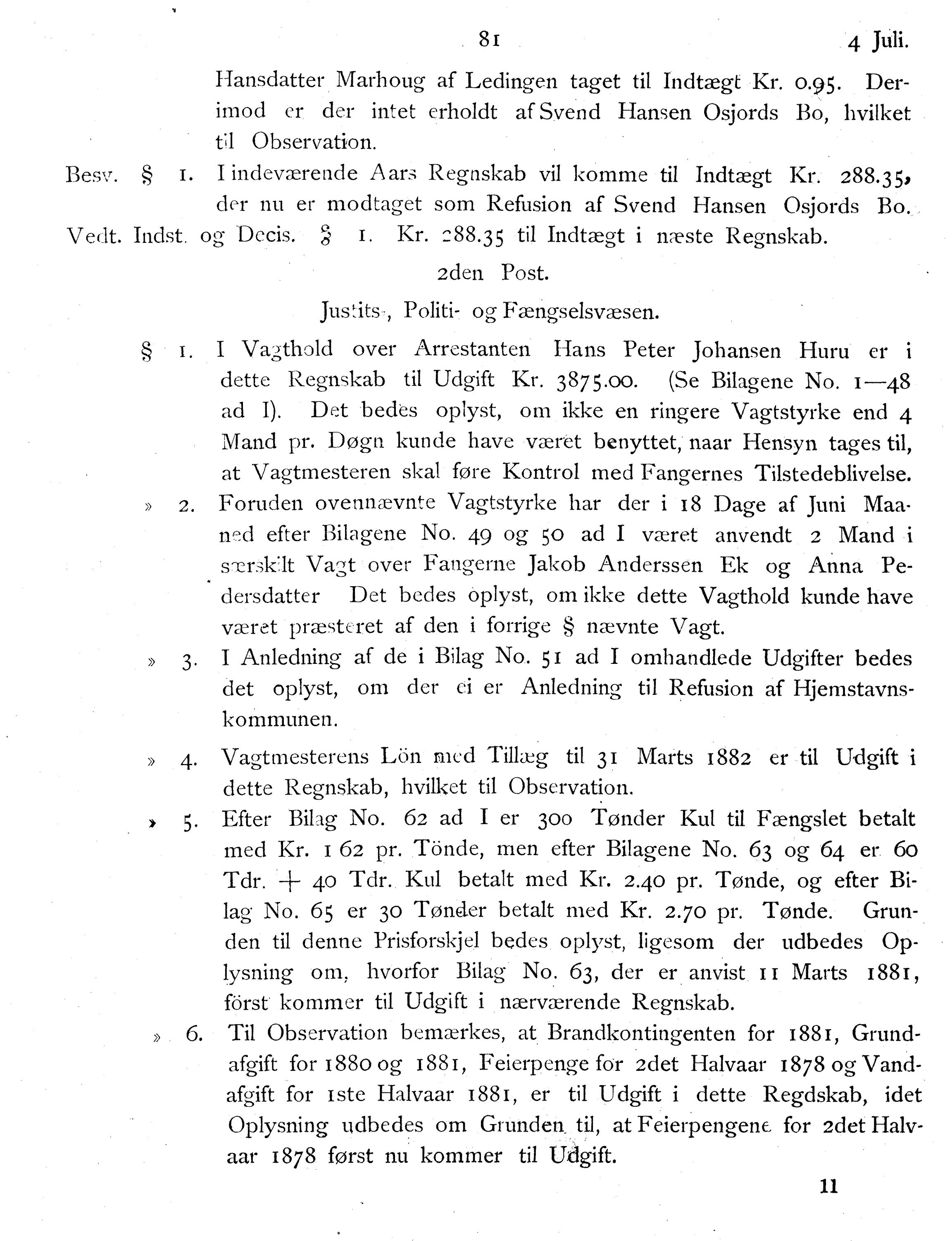 Nordland Fylkeskommune. Fylkestinget, AIN/NFK-17/176/A/Ac/L0014: Fylkestingsforhandlinger 1881-1885, 1881-1885