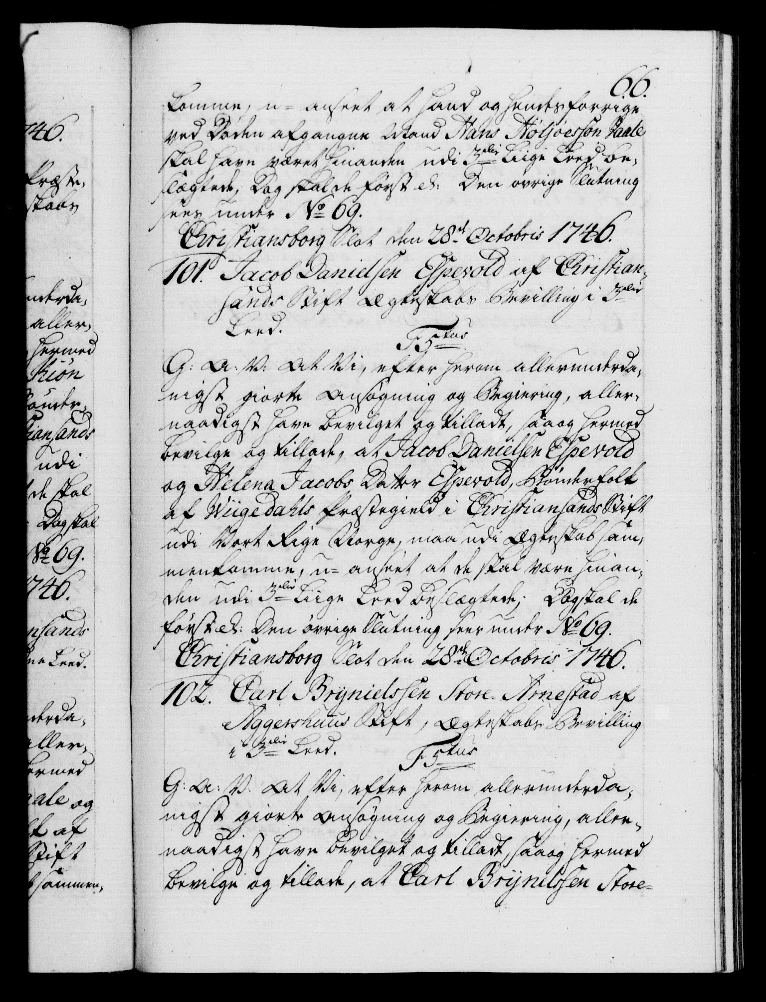 Danske Kanselli 1572-1799, AV/RA-EA-3023/F/Fc/Fca/Fcaa/L0035: Norske registre, 1746-1748, p. 66a