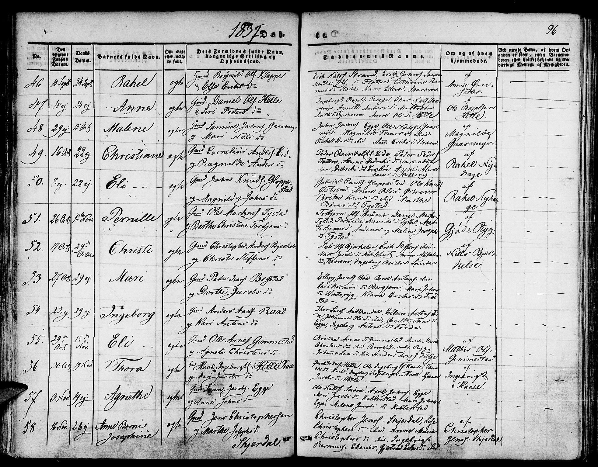 Gloppen sokneprestembete, AV/SAB-A-80101/H/Haa/Haaa/L0007: Parish register (official) no. A 7, 1827-1837, p. 96