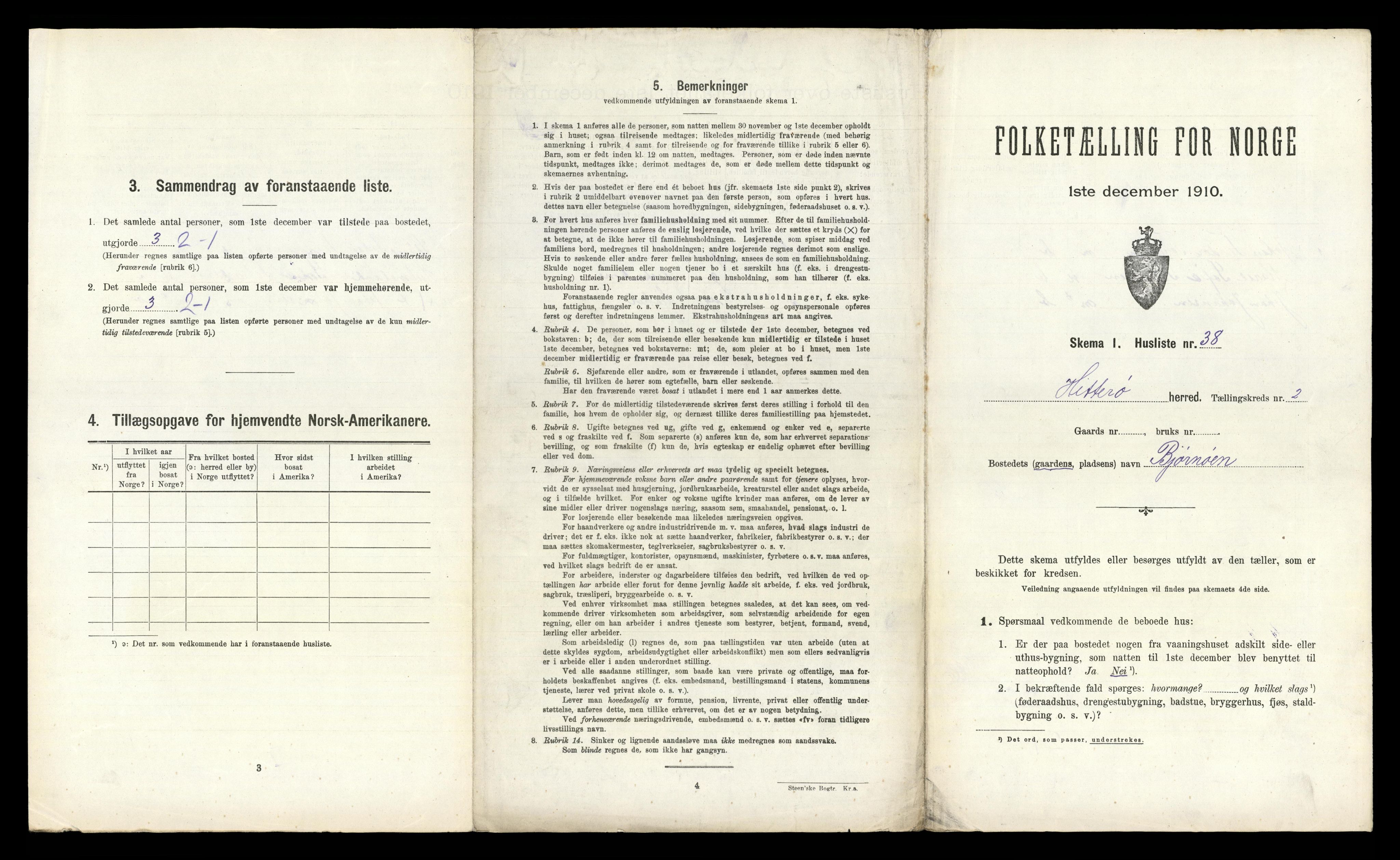 RA, 1910 census for Hidra, 1910, p. 603