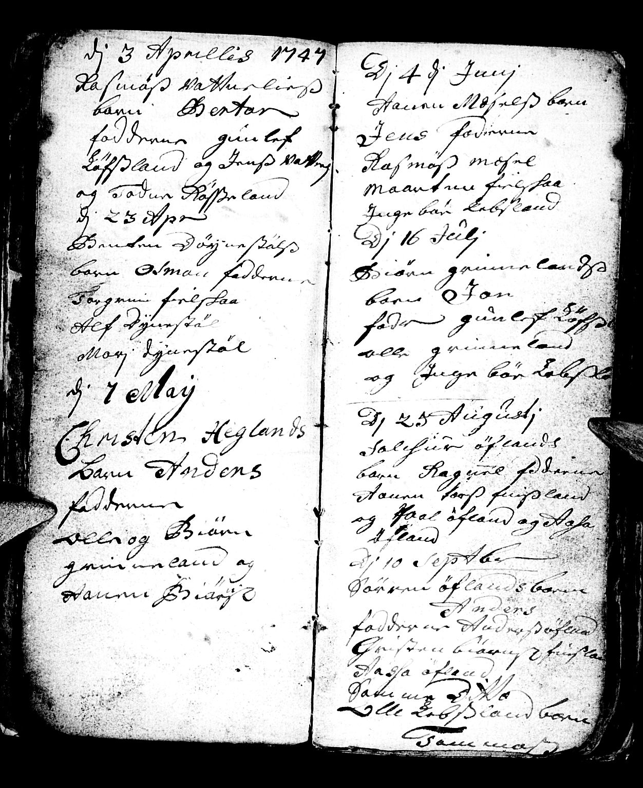 Bjelland sokneprestkontor, SAK/1111-0005/F/Fb/Fbb/L0001: Parish register (copy) no. B 1, 1732-1782, p. 20