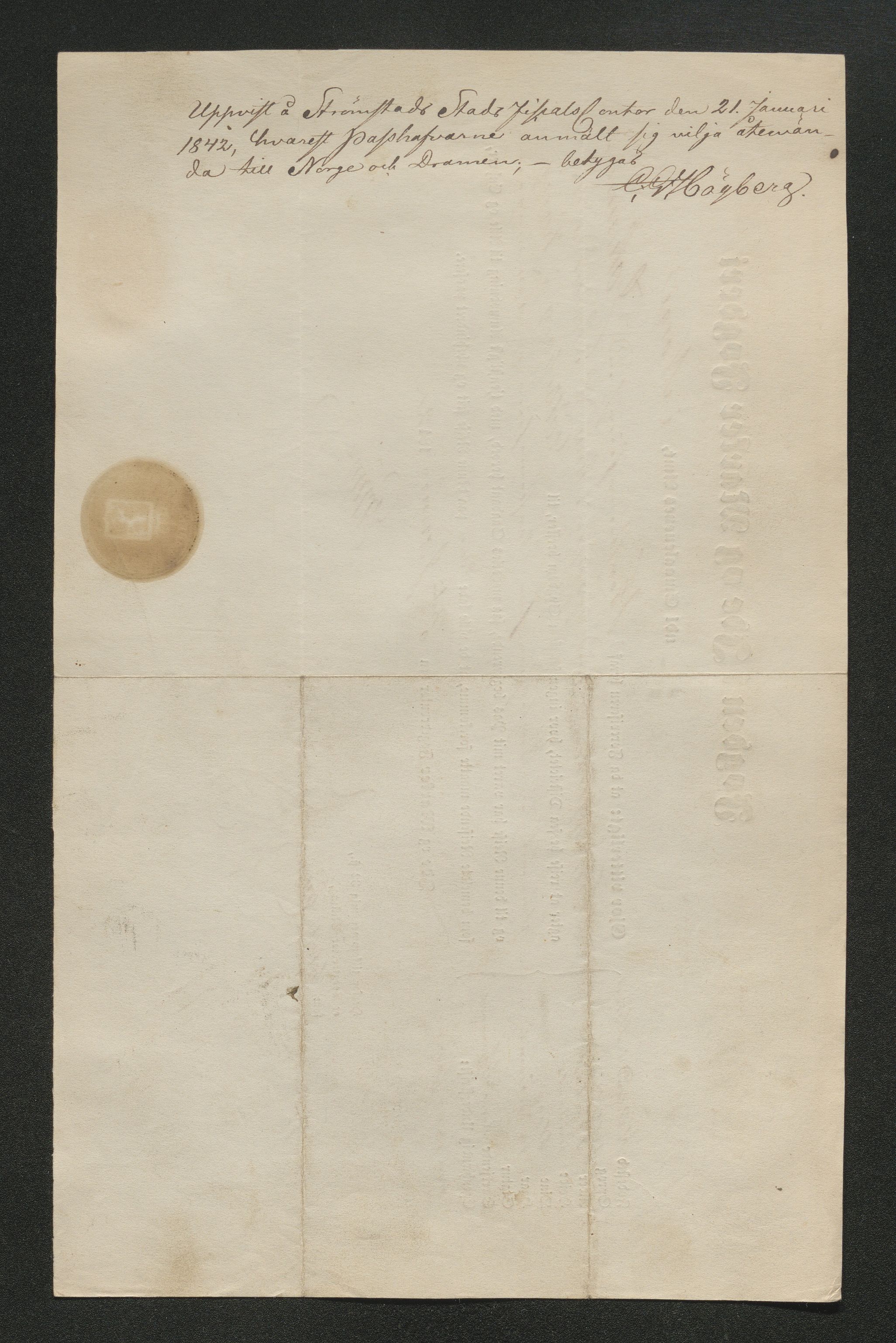 Drammen politikammer, SAKO/A-623/I/Ia/Iab/L0006: Innleverte pass, 1841-1842, p. 369