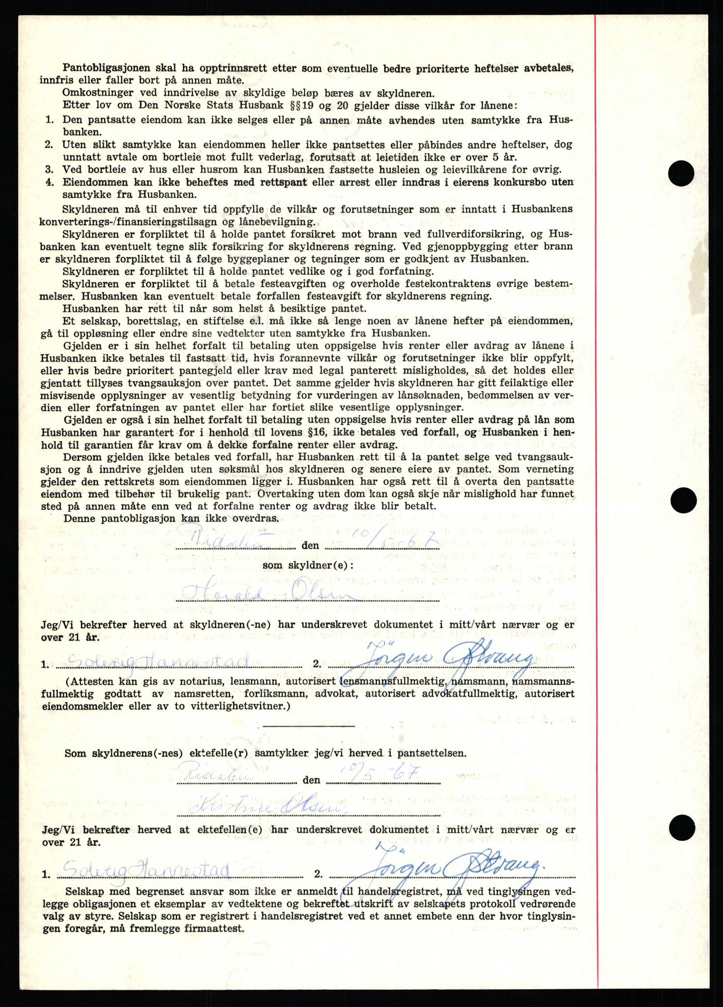 Nord-Hedmark sorenskriveri, SAH/TING-012/H/Hb/Hbf/L0071: Mortgage book no. B71, 1967-1967, Diary no: : 2179/1967