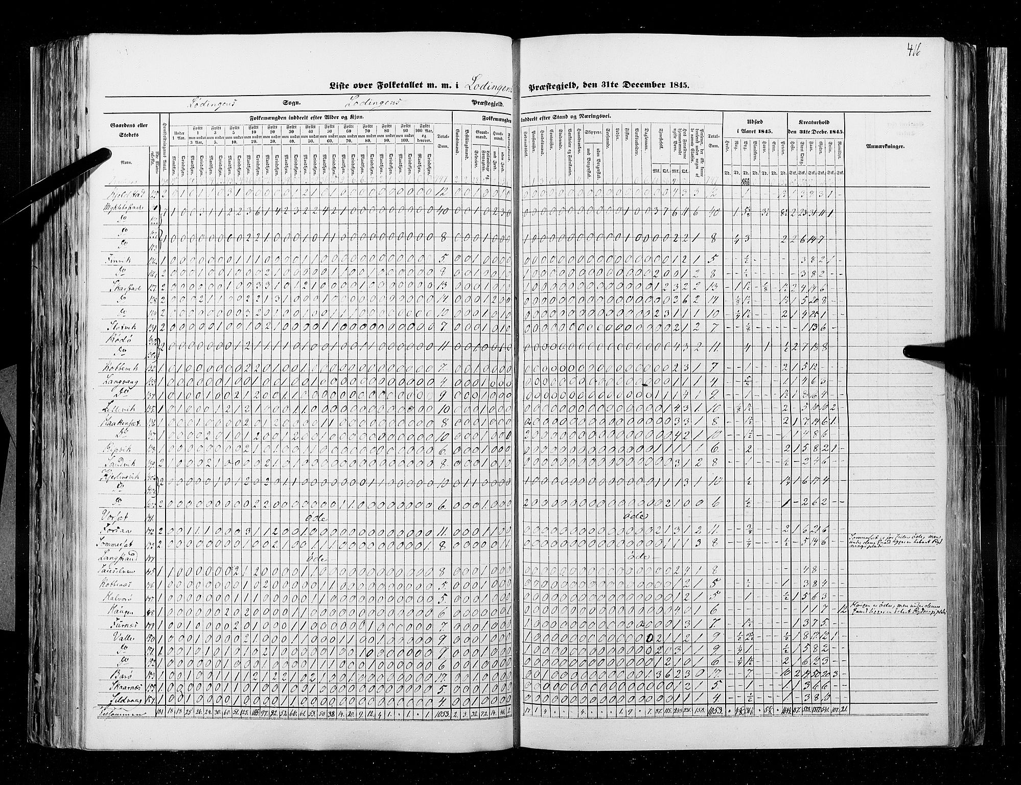 RA, Census 1845, vol. 9B: Nordland amt, 1845, p. 416