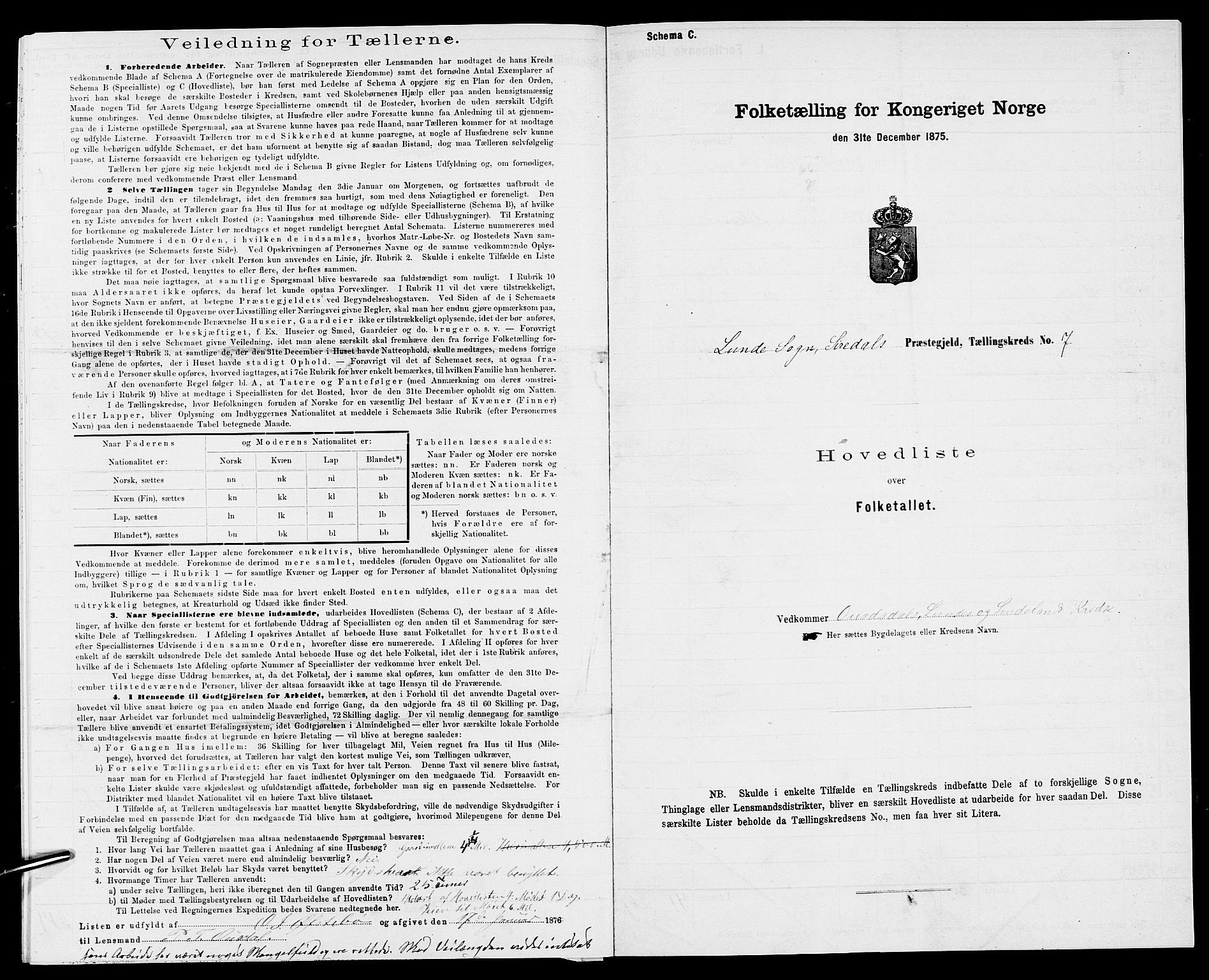 SAK, 1875 census for 1046P Sirdal, 1875, p. 31