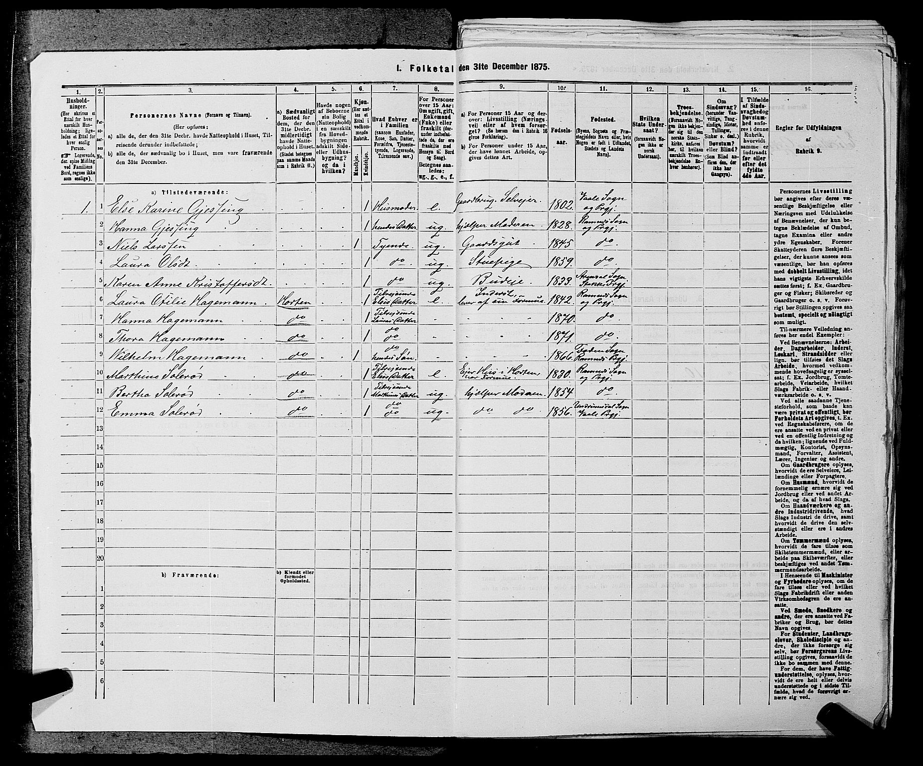 SAKO, 1875 census for 0718P Ramnes, 1875, p. 443