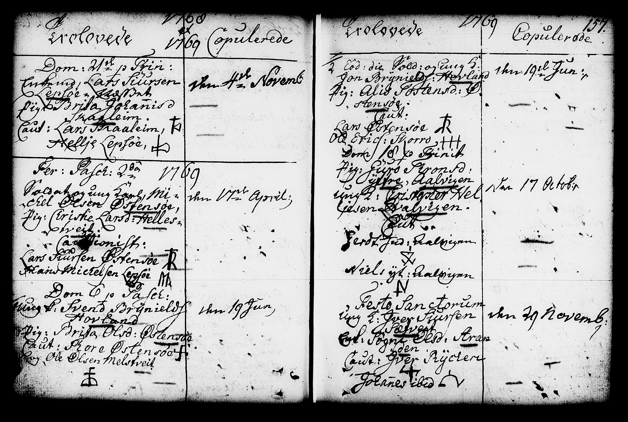 Kvam sokneprestembete, AV/SAB-A-76201/H/Haa: Parish register (official) no. A 4, 1743-1795, p. 157