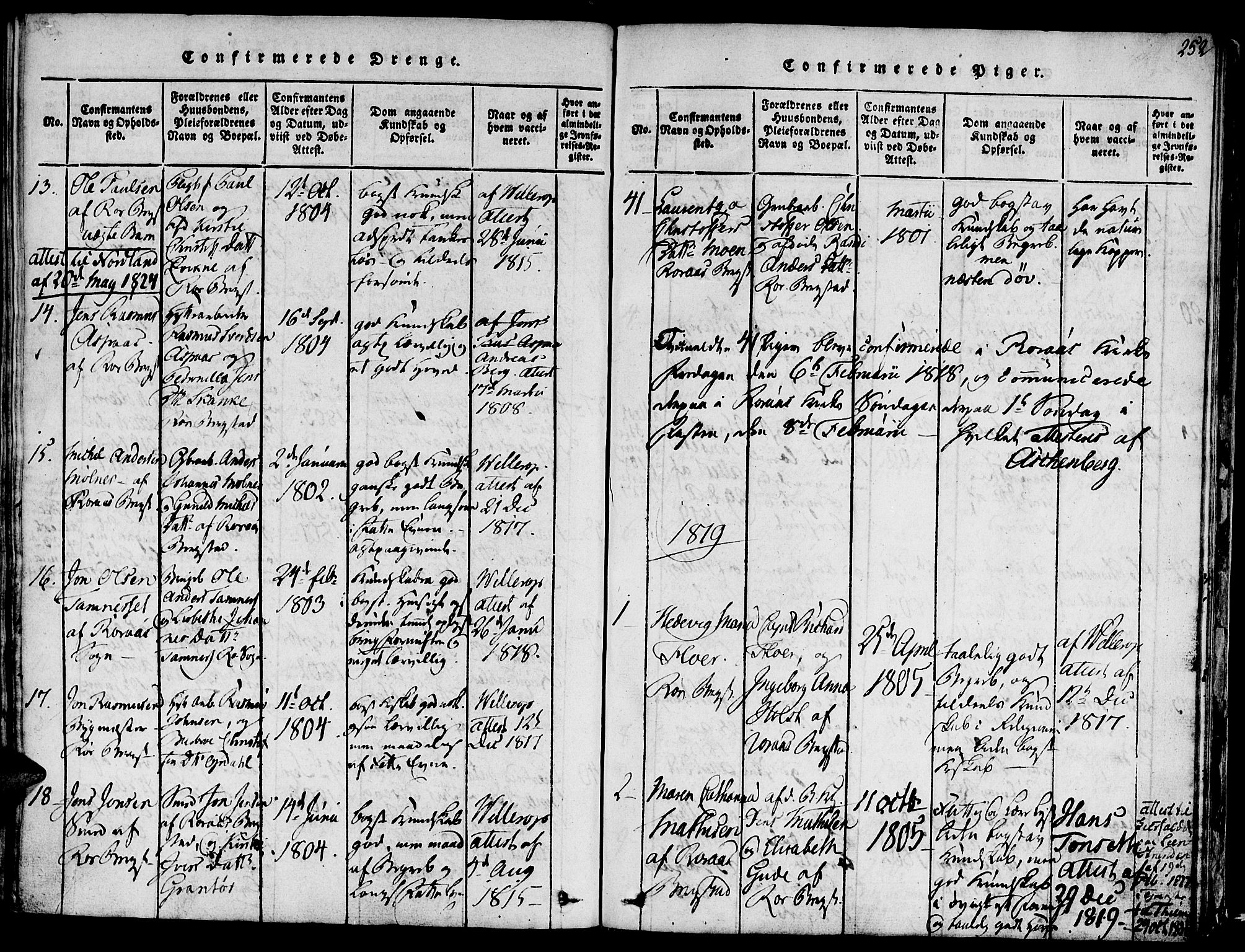 Ministerialprotokoller, klokkerbøker og fødselsregistre - Sør-Trøndelag, SAT/A-1456/681/L0929: Parish register (official) no. 681A07, 1817-1828, p. 252