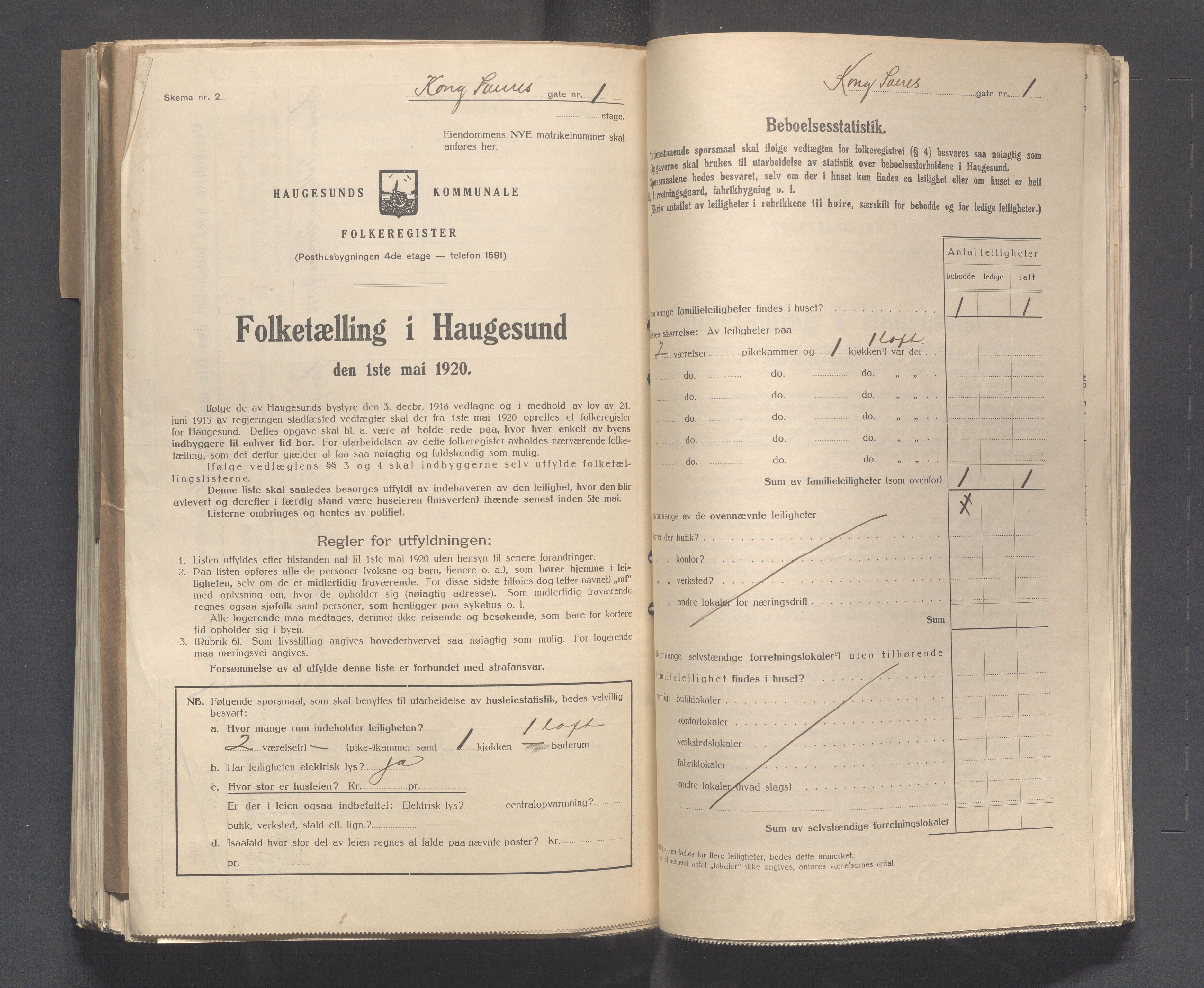 IKAR, Local census 1.5.1920 for Haugesund, 1920, p. 2797