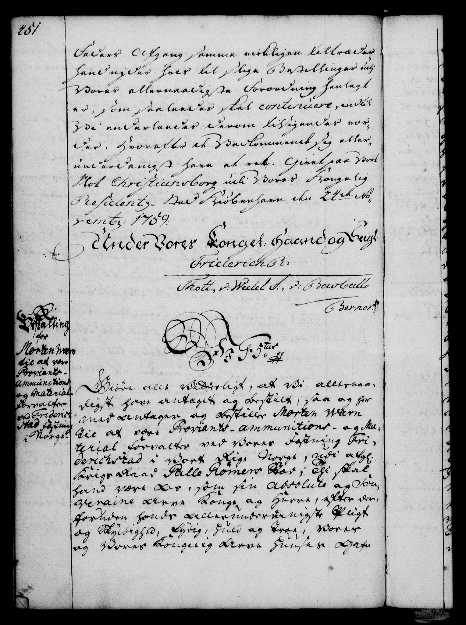 Rentekammeret, Kammerkanselliet, RA/EA-3111/G/Gg/Gge/L0003: Norsk bestallingsprotokoll med register (merket RK 53.27), 1745-1761, p. 451
