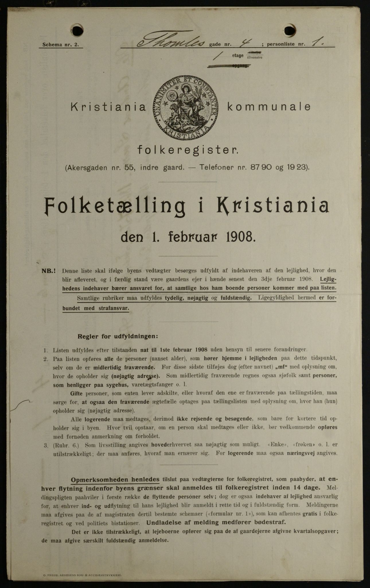 OBA, Municipal Census 1908 for Kristiania, 1908, p. 98208