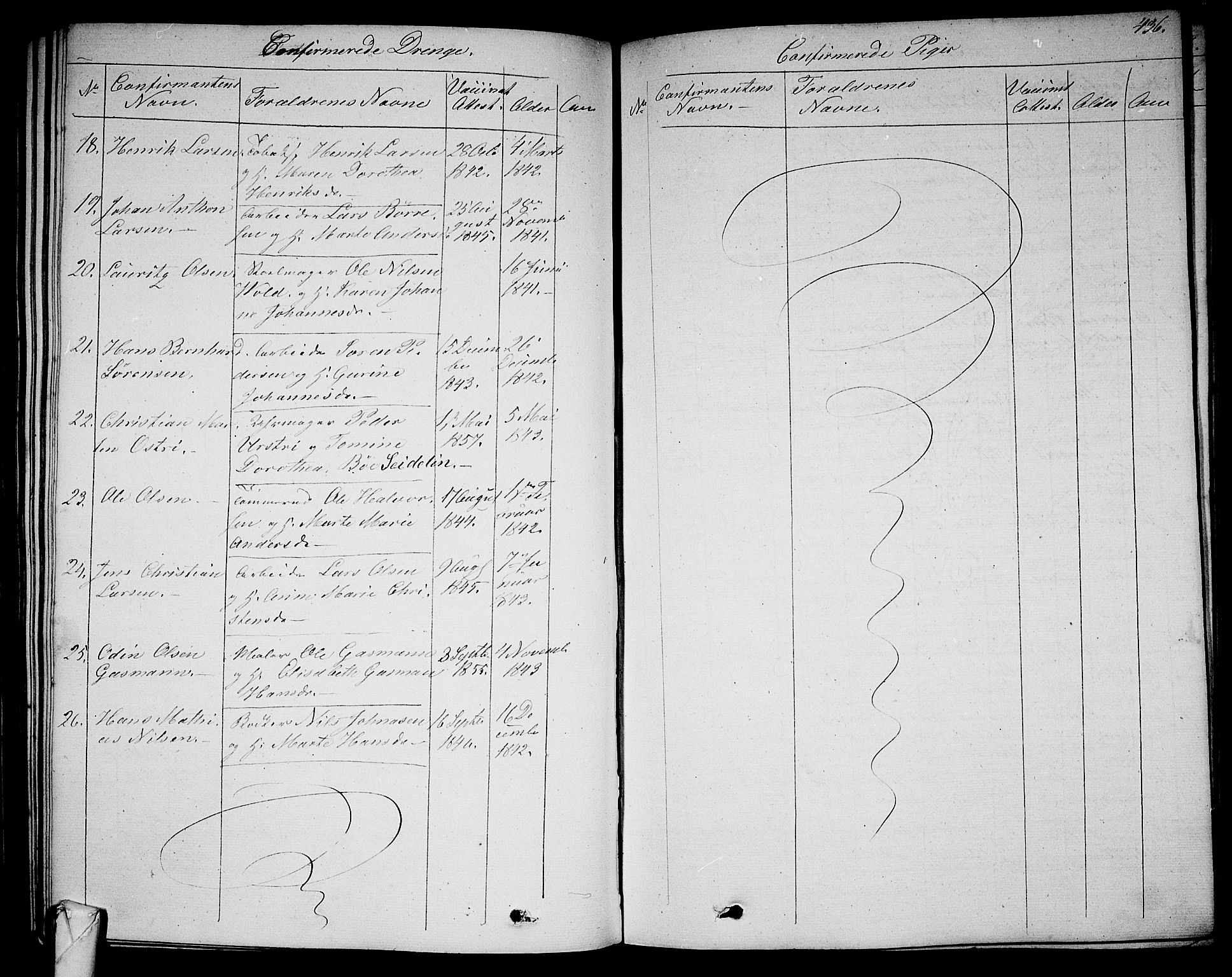 Larvik kirkebøker, SAKO/A-352/G/Ga/L0003b: Parish register (copy) no. I 3B, 1830-1870, p. 436