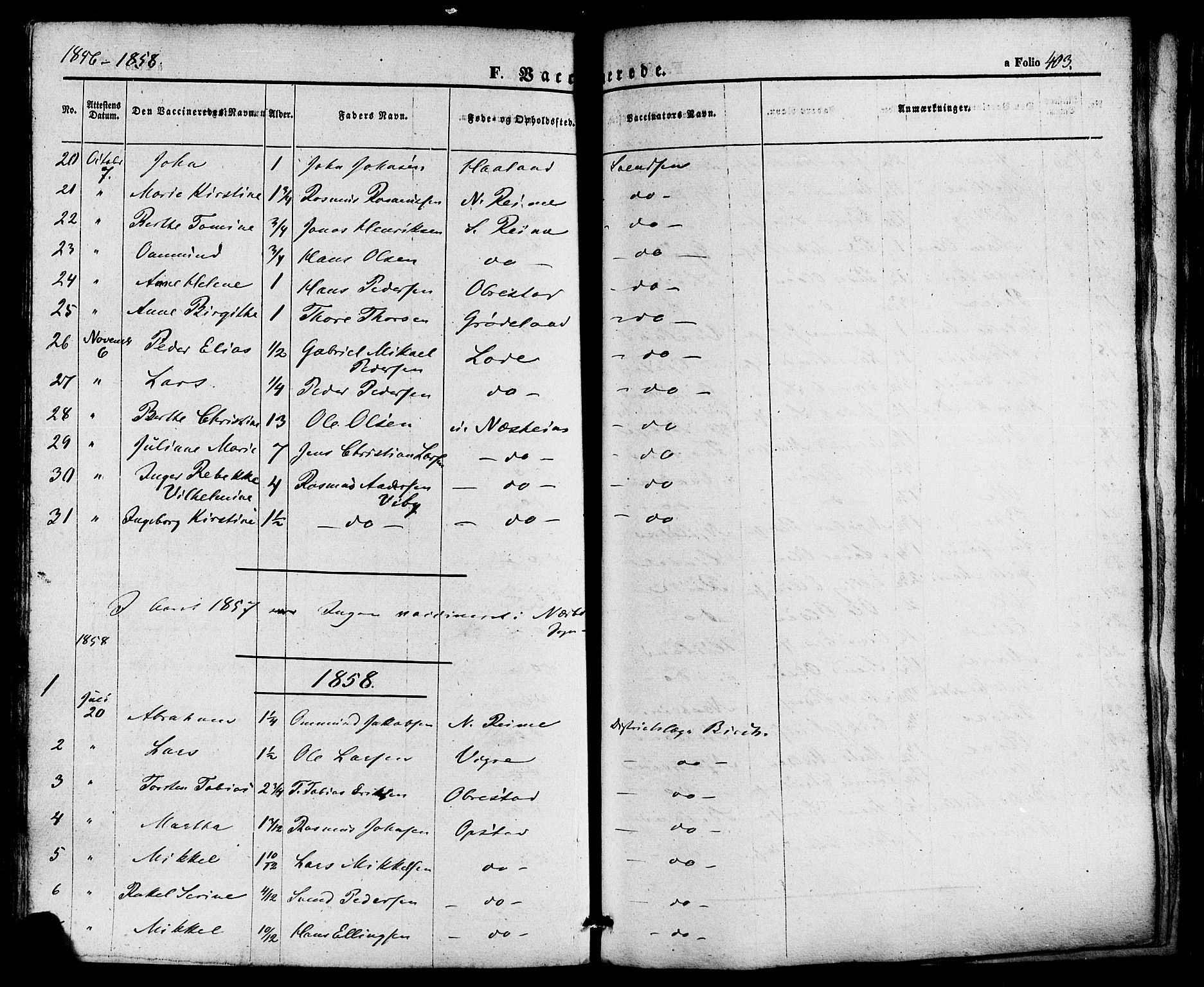 Hå sokneprestkontor, AV/SAST-A-101801/001/30BA/L0008: Parish register (official) no. A 7, 1853-1878, p. 403