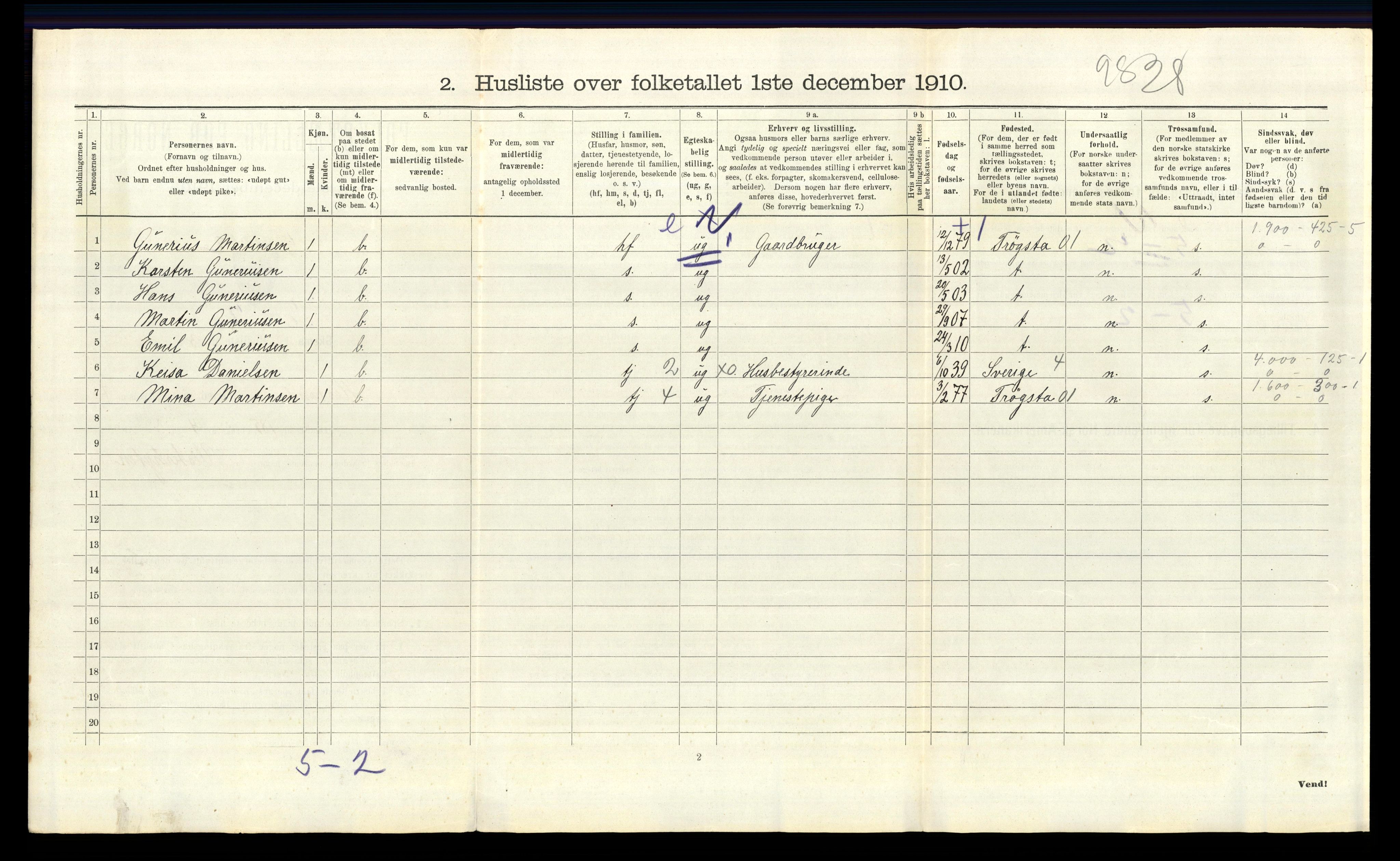 RA, 1910 census for Eidsberg, 1910, p. 1623