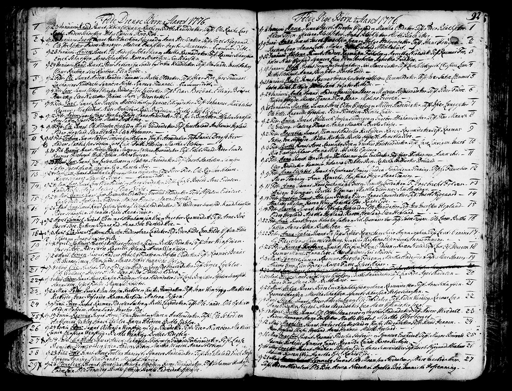 Innvik sokneprestembete, SAB/A-80501: Parish register (official) no. A 1, 1750-1816, p. 92