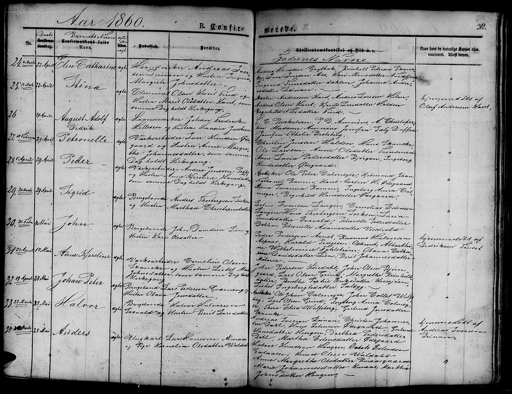 Ministerialprotokoller, klokkerbøker og fødselsregistre - Sør-Trøndelag, AV/SAT-A-1456/681/L0938: Parish register (copy) no. 681C02, 1829-1879, p. 310