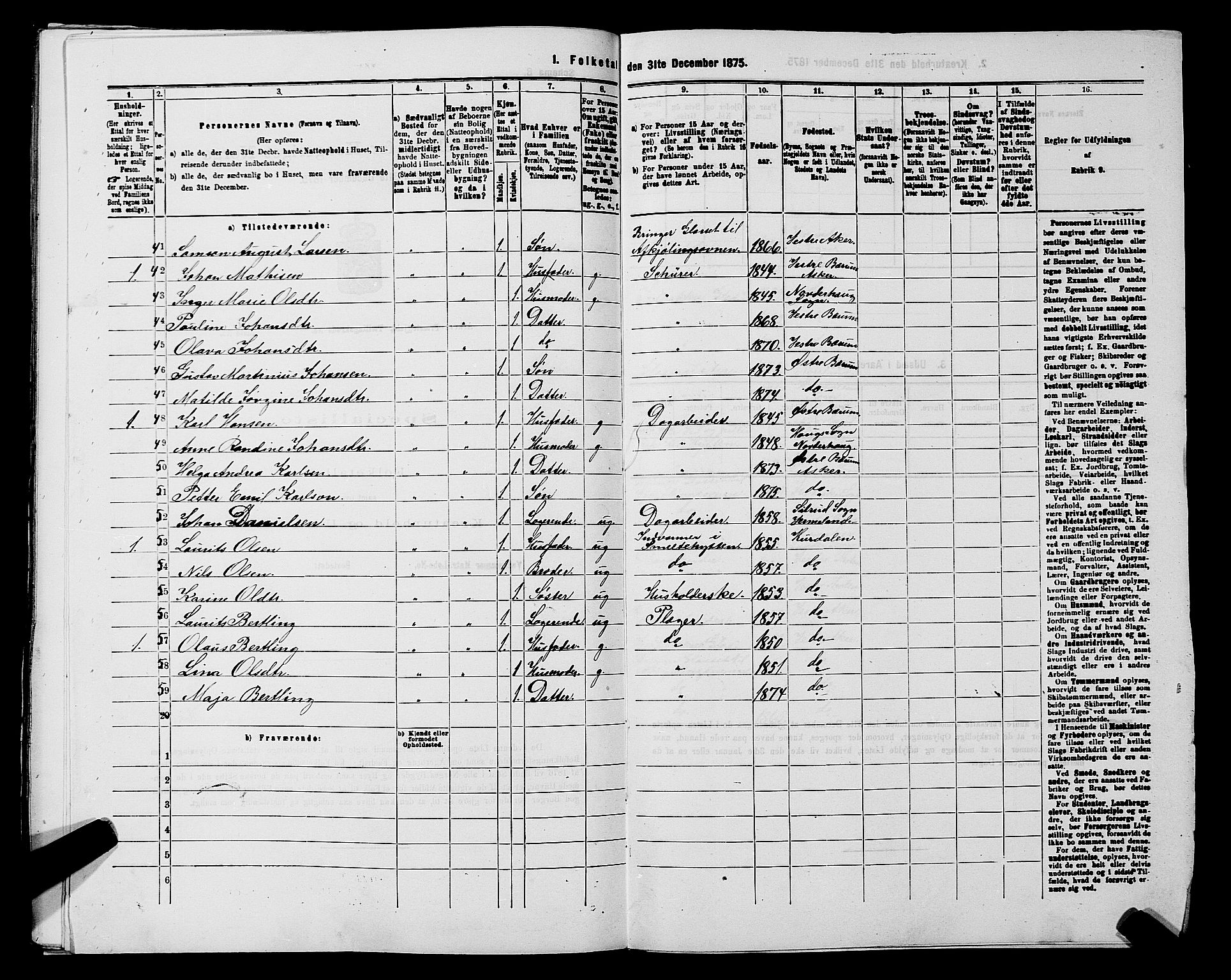 RA, 1875 census for 0220P Asker, 1875, p. 1427