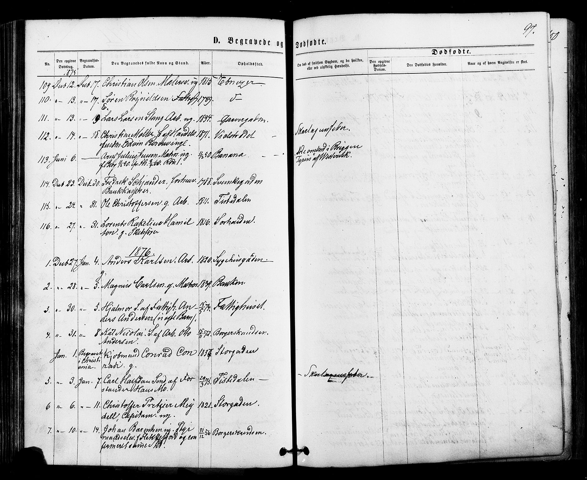 Halden prestekontor Kirkebøker, SAO/A-10909/F/Fa/L0010: Parish register (official) no. I 10, 1866-1877, p. 97