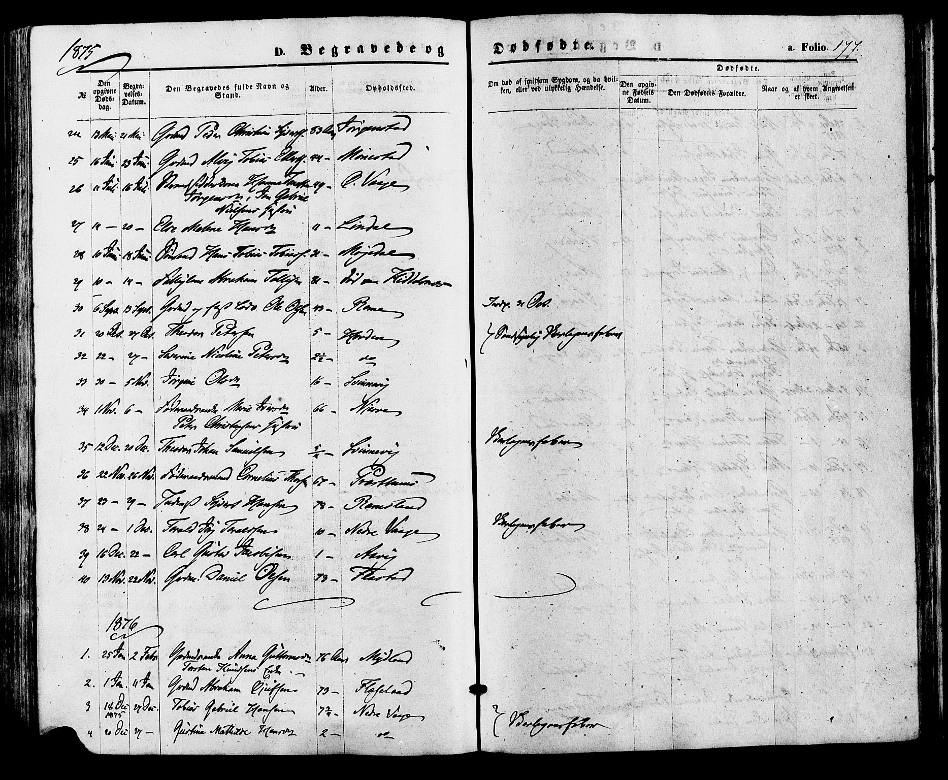 Sør-Audnedal sokneprestkontor, AV/SAK-1111-0039/F/Fa/Faa/L0003: Parish register (official) no. A 3, 1868-1883, p. 177