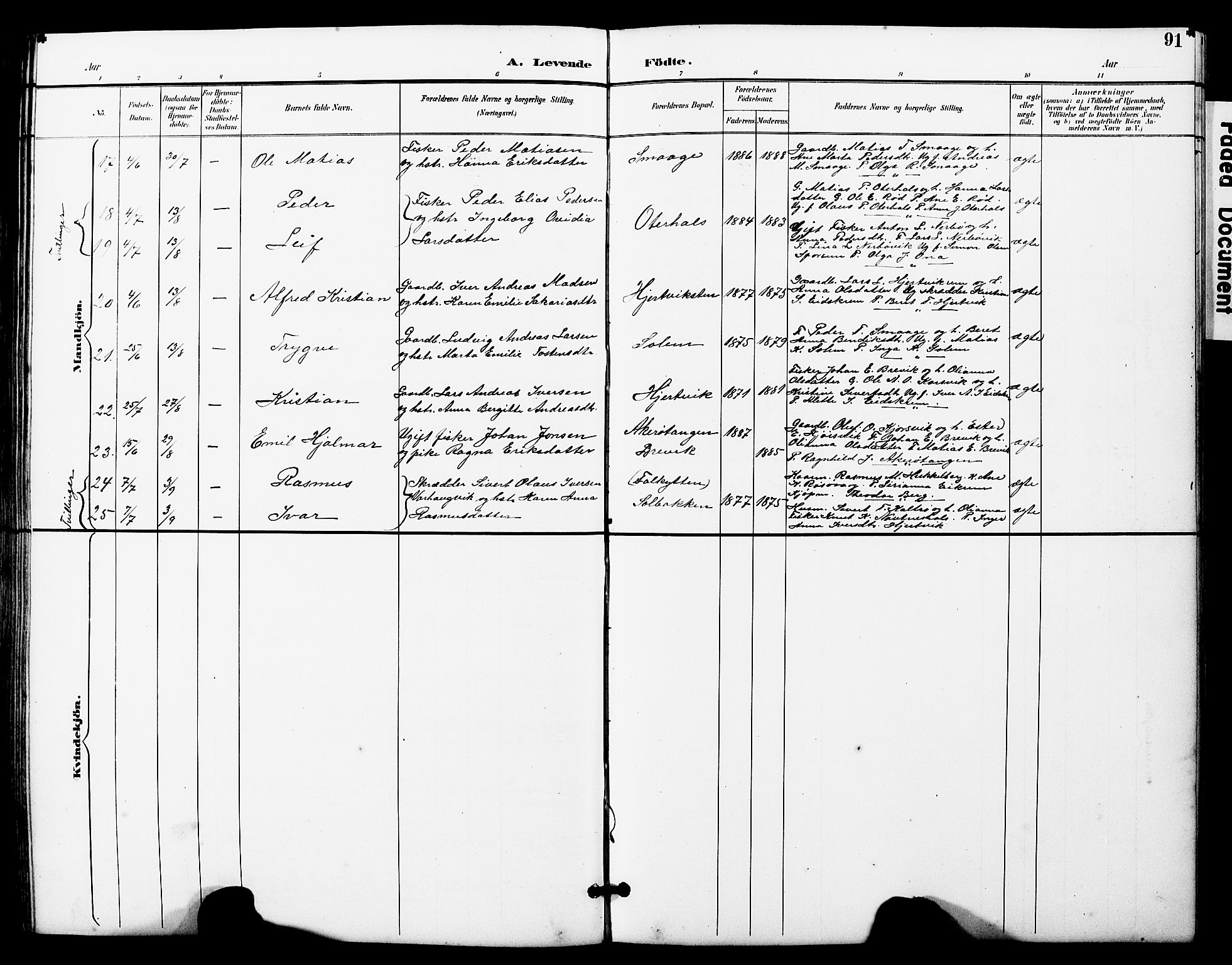 Ministerialprotokoller, klokkerbøker og fødselsregistre - Møre og Romsdal, AV/SAT-A-1454/560/L0725: Parish register (copy) no. 560C02, 1895-1930, p. 91