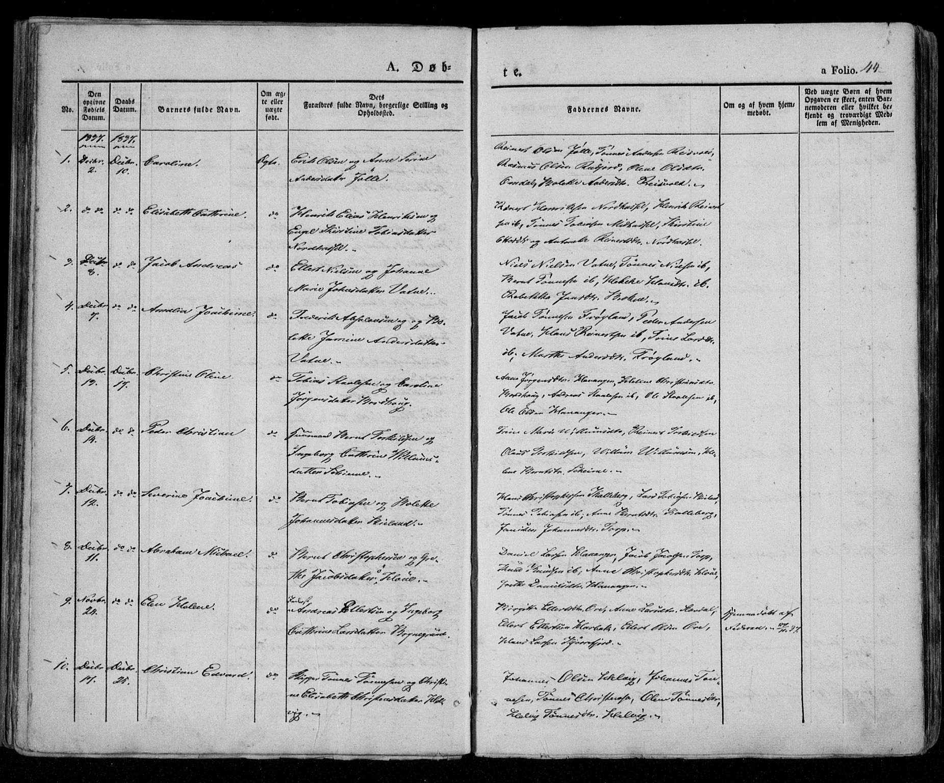 Lista sokneprestkontor, AV/SAK-1111-0027/F/Fa/L0009: Parish register (official) no. A 9, 1835-1846, p. 44