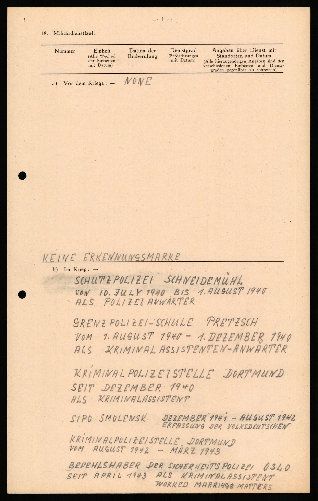 Forsvaret, Forsvarets overkommando II, AV/RA-RAFA-3915/D/Db/L0026: CI Questionaires. Tyske okkupasjonsstyrker i Norge. Tyskere., 1945-1946, p. 113