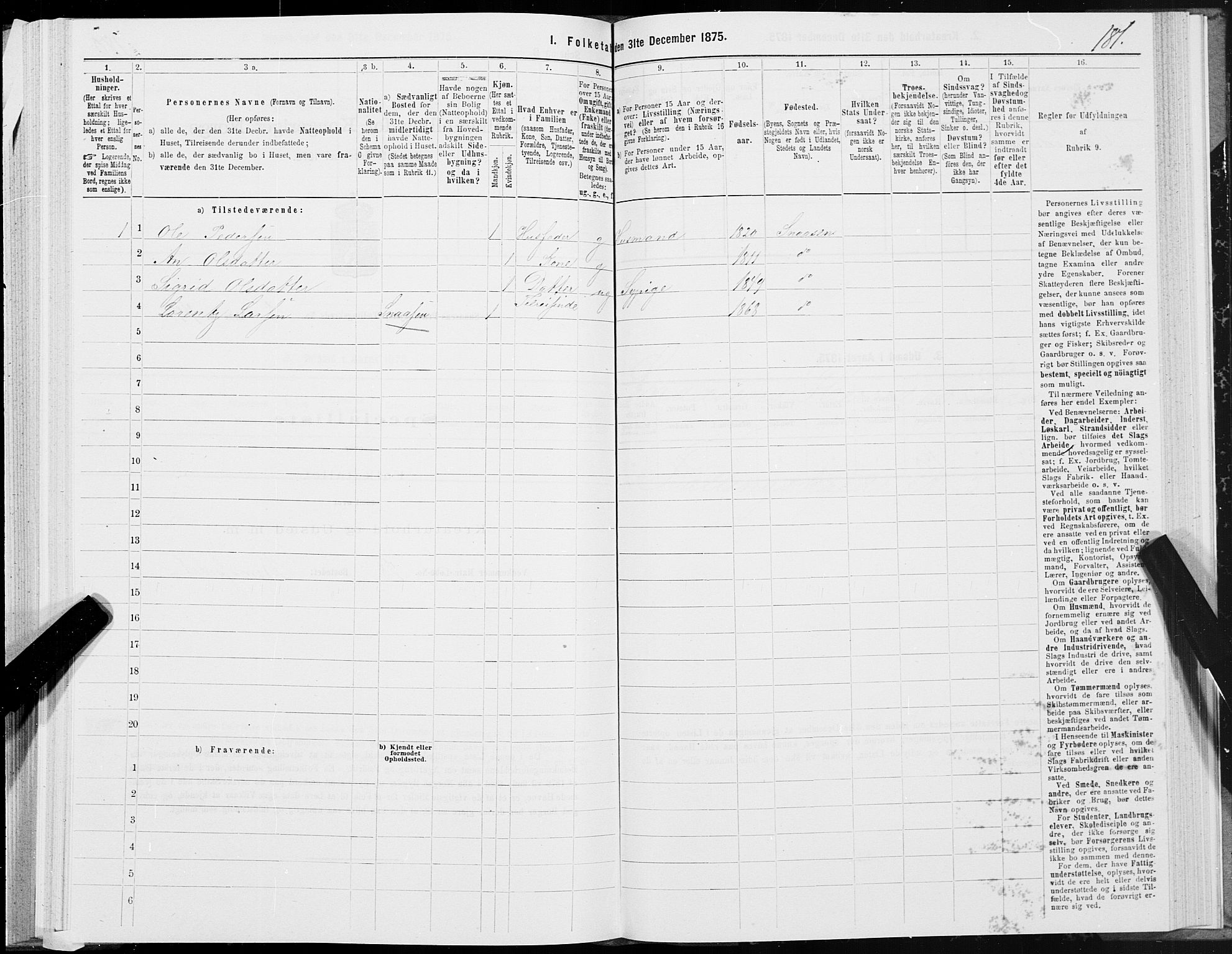 SAT, 1875 census for 1736P Snåsa, 1875, p. 1181