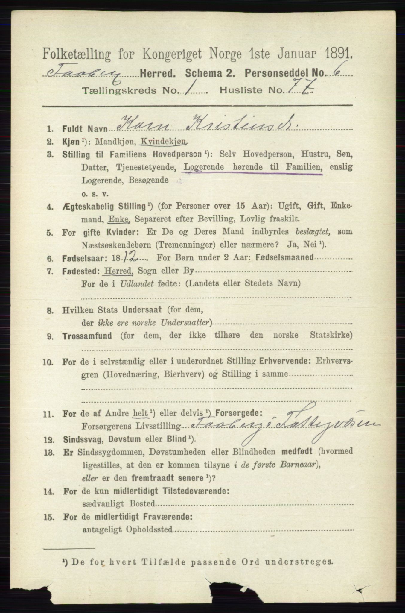 RA, 1891 census for 0524 Fåberg, 1891, p. 549