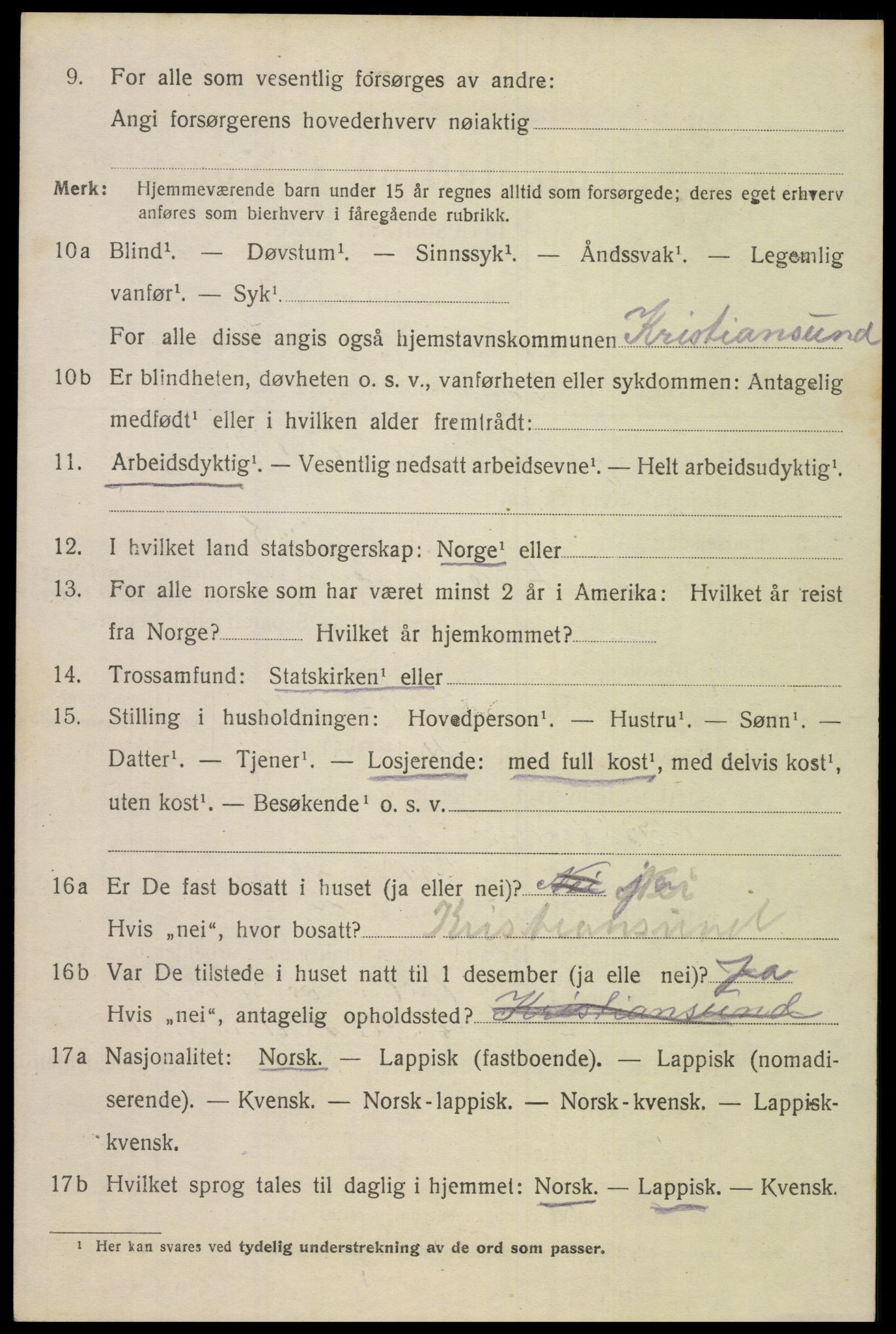 SAT, 1920 census for Bodø, 1920, p. 9300