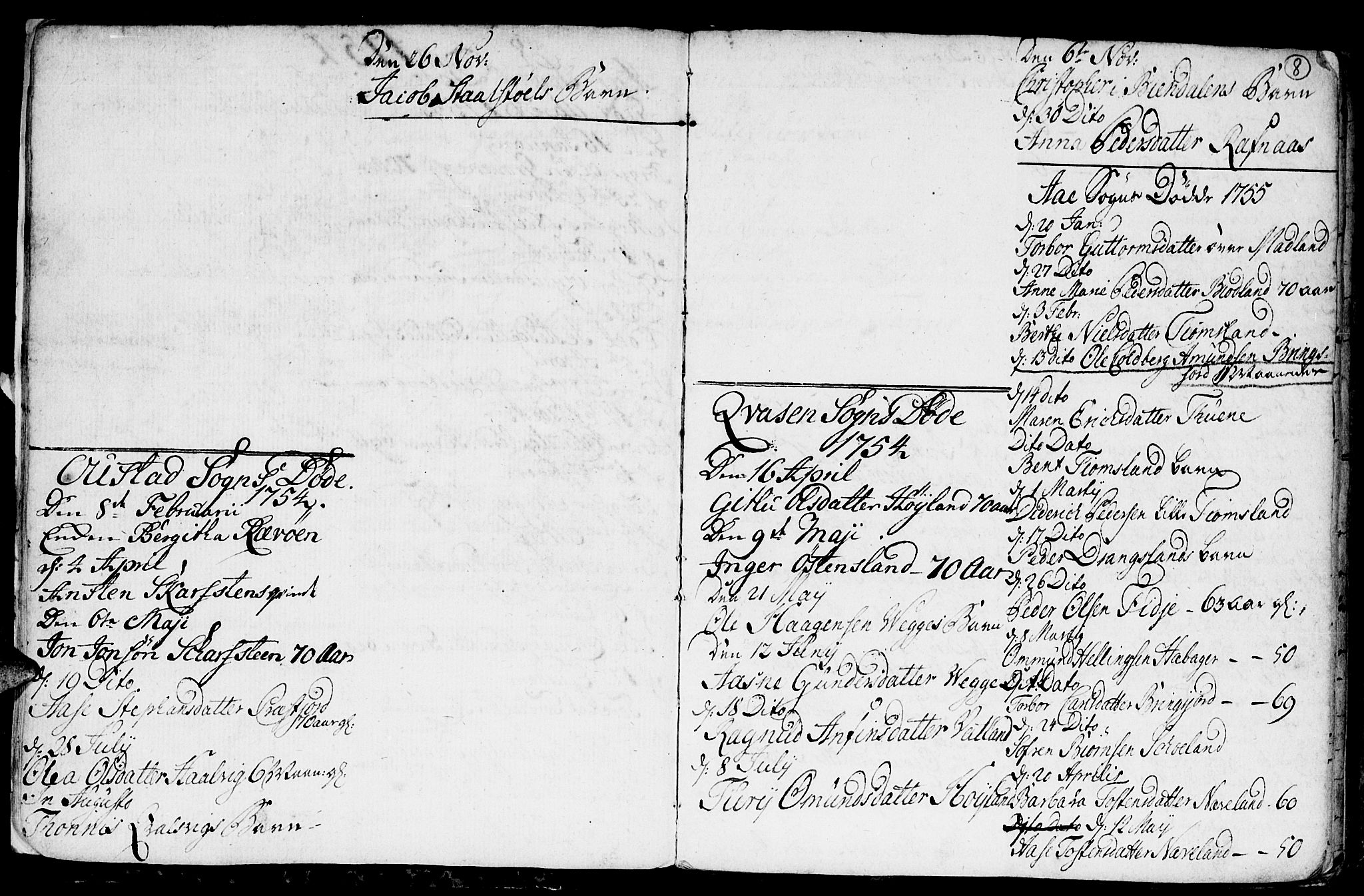 Lyngdal sokneprestkontor, AV/SAK-1111-0029/F/Fa/Fac/L0003: Parish register (official) no. A 3, 1750-1803, p. 8