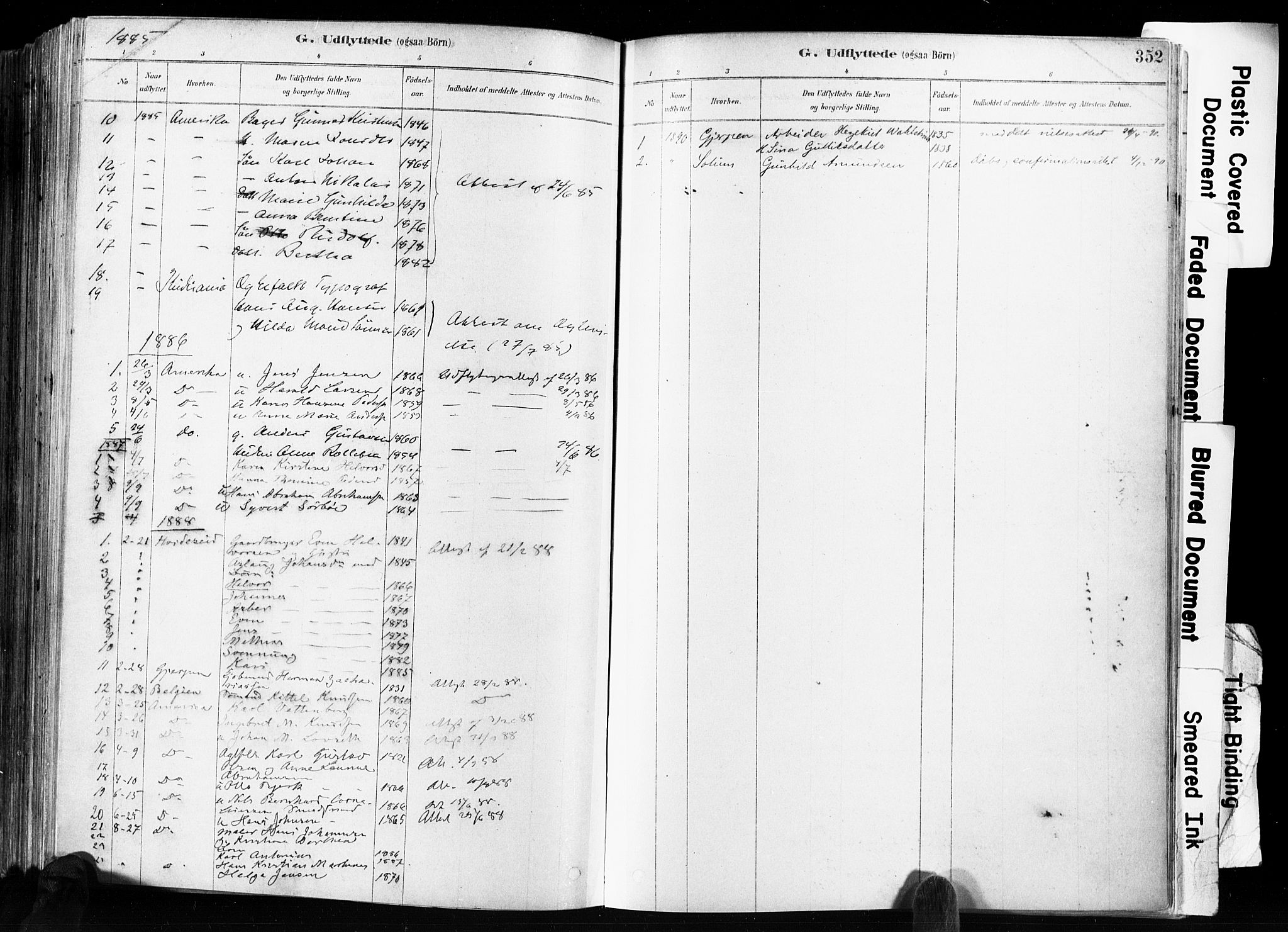 Skien kirkebøker, SAKO/A-302/F/Fa/L0009: Parish register (official) no. 9, 1878-1890, p. 352