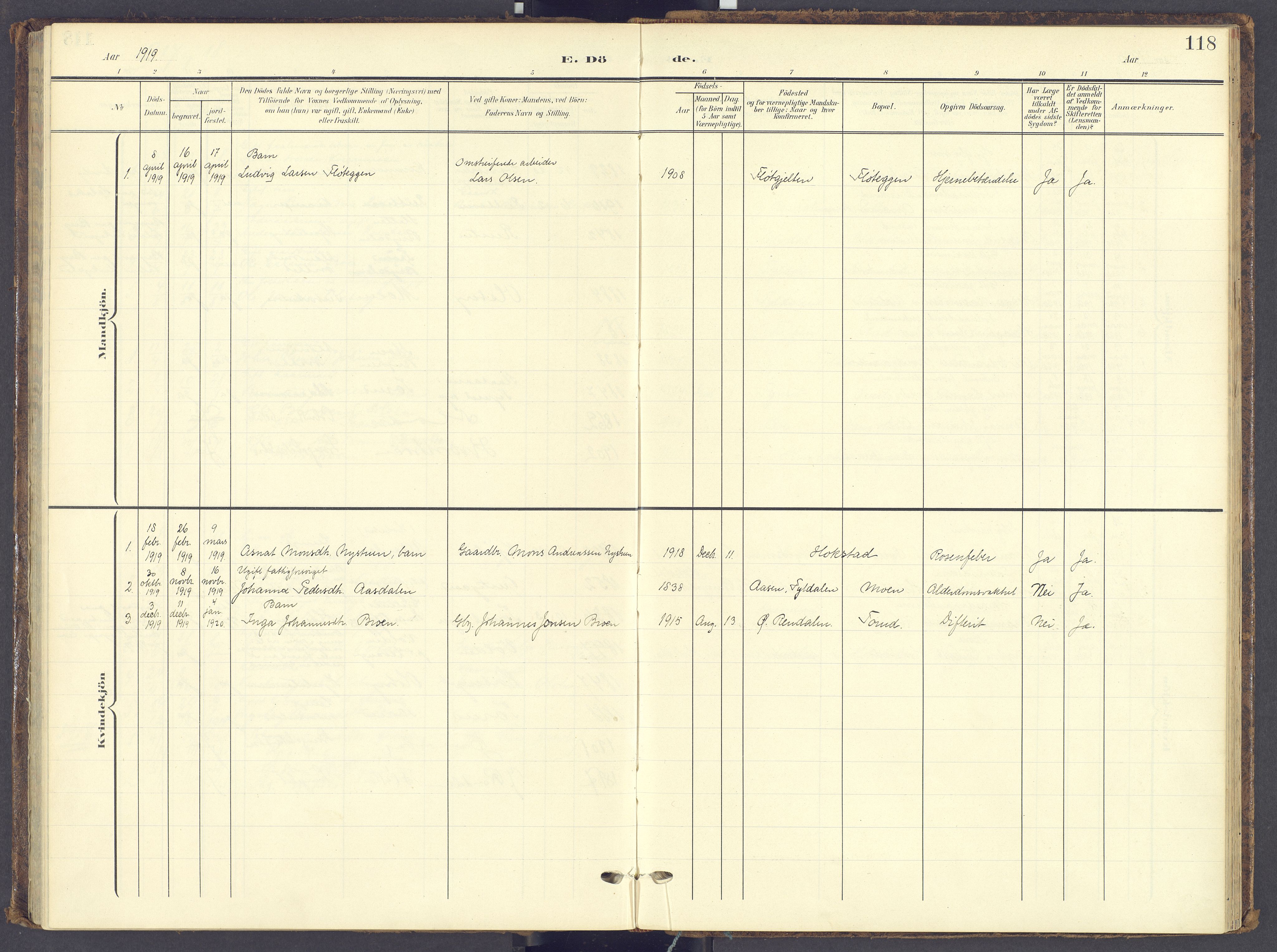 Tynset prestekontor, AV/SAH-PREST-058/H/Ha/Haa/L0028: Parish register (official) no. 28, 1902-1929, p. 118