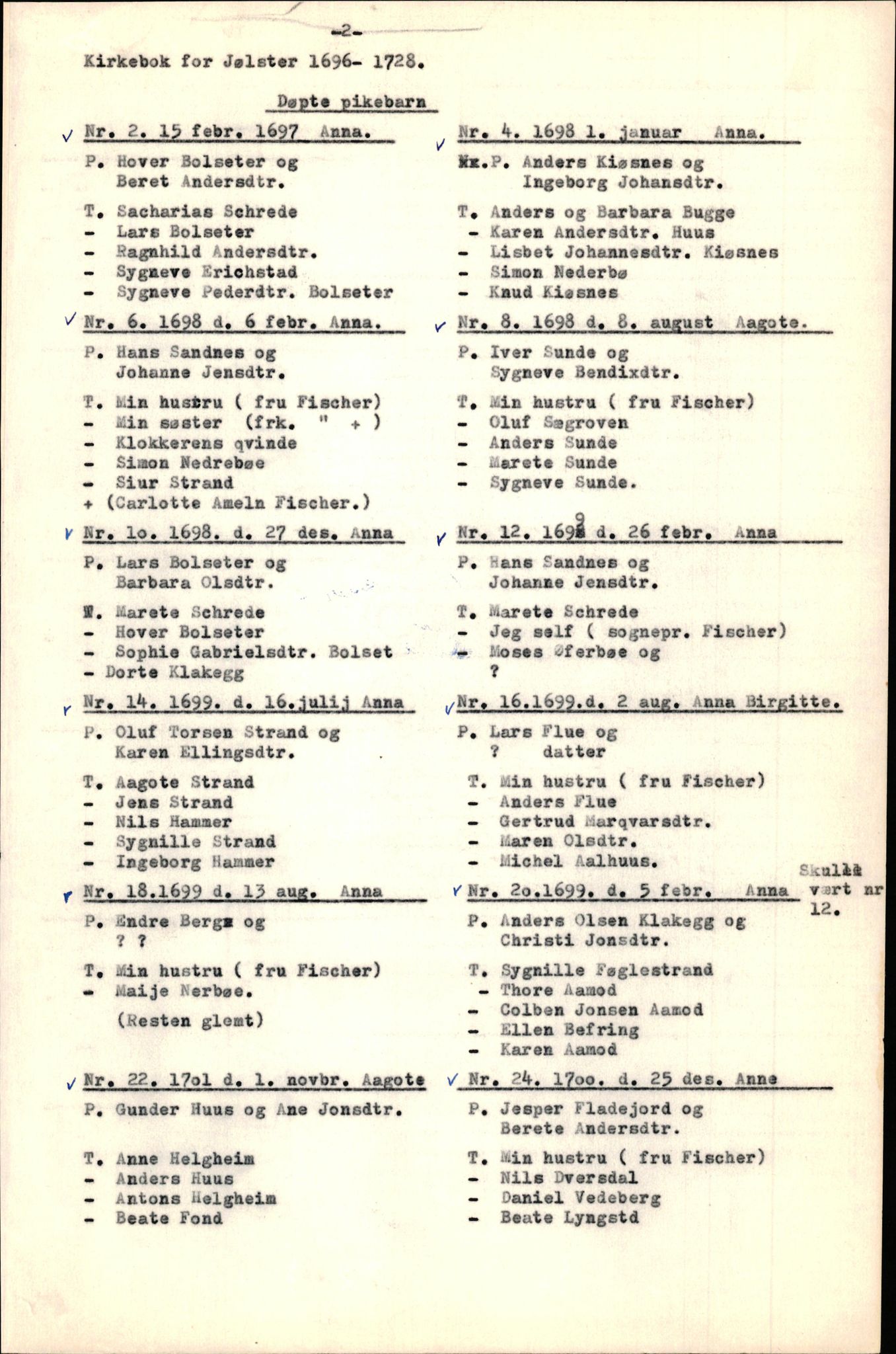 Samling av fulltekstavskrifter, SAB/FULLTEKST/B/14/0005: Jølster sokneprestembete, ministerialbok nr. A 1, 1696-1728, p. 3