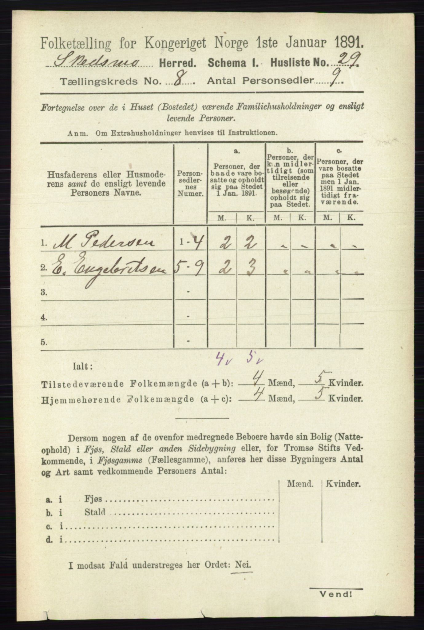 RA, 1891 census for 0231 Skedsmo, 1891, p. 3839