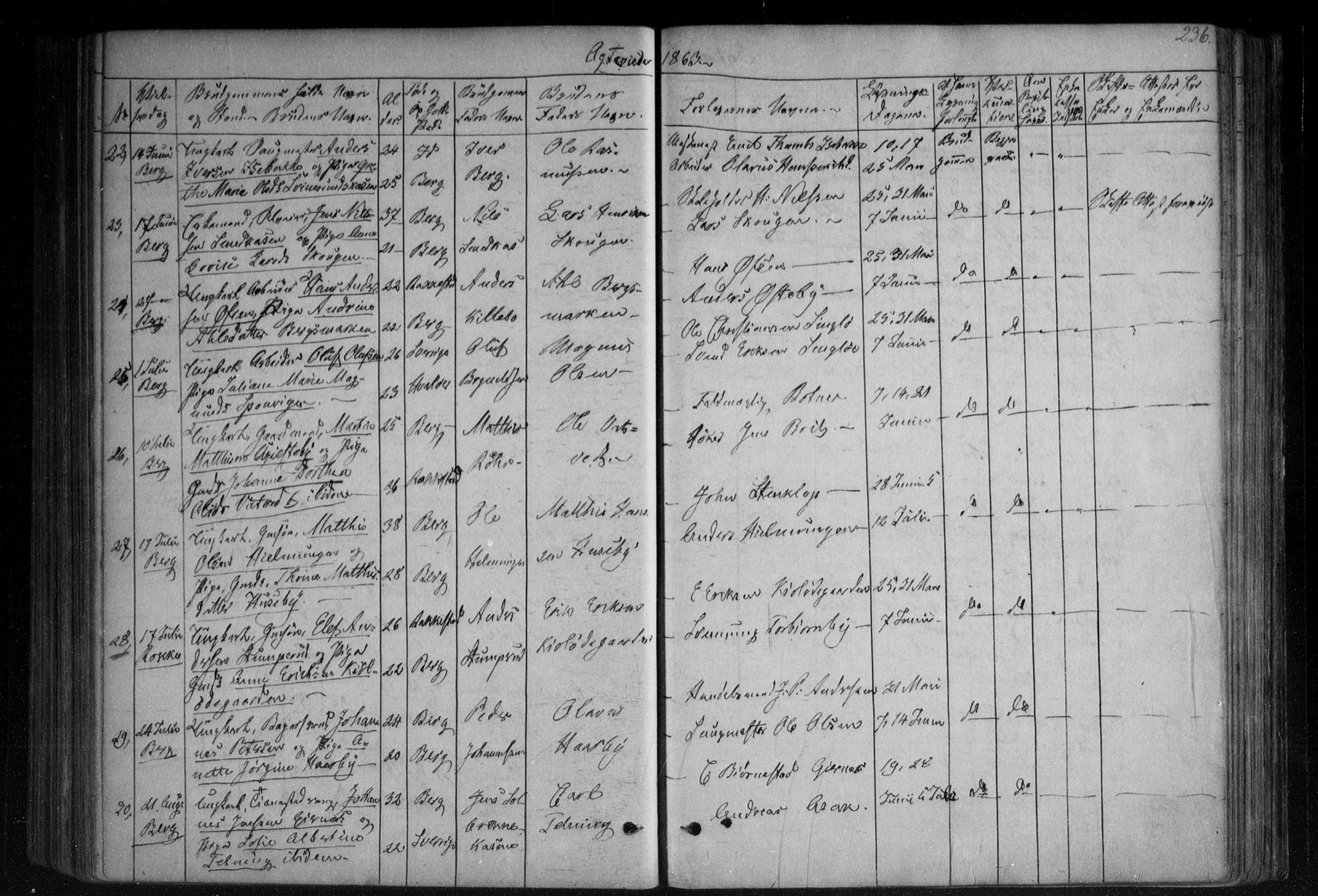 Berg prestekontor Kirkebøker, SAO/A-10902/F/Fa/L0005: Parish register (official) no. I 5, 1861-1877, p. 236