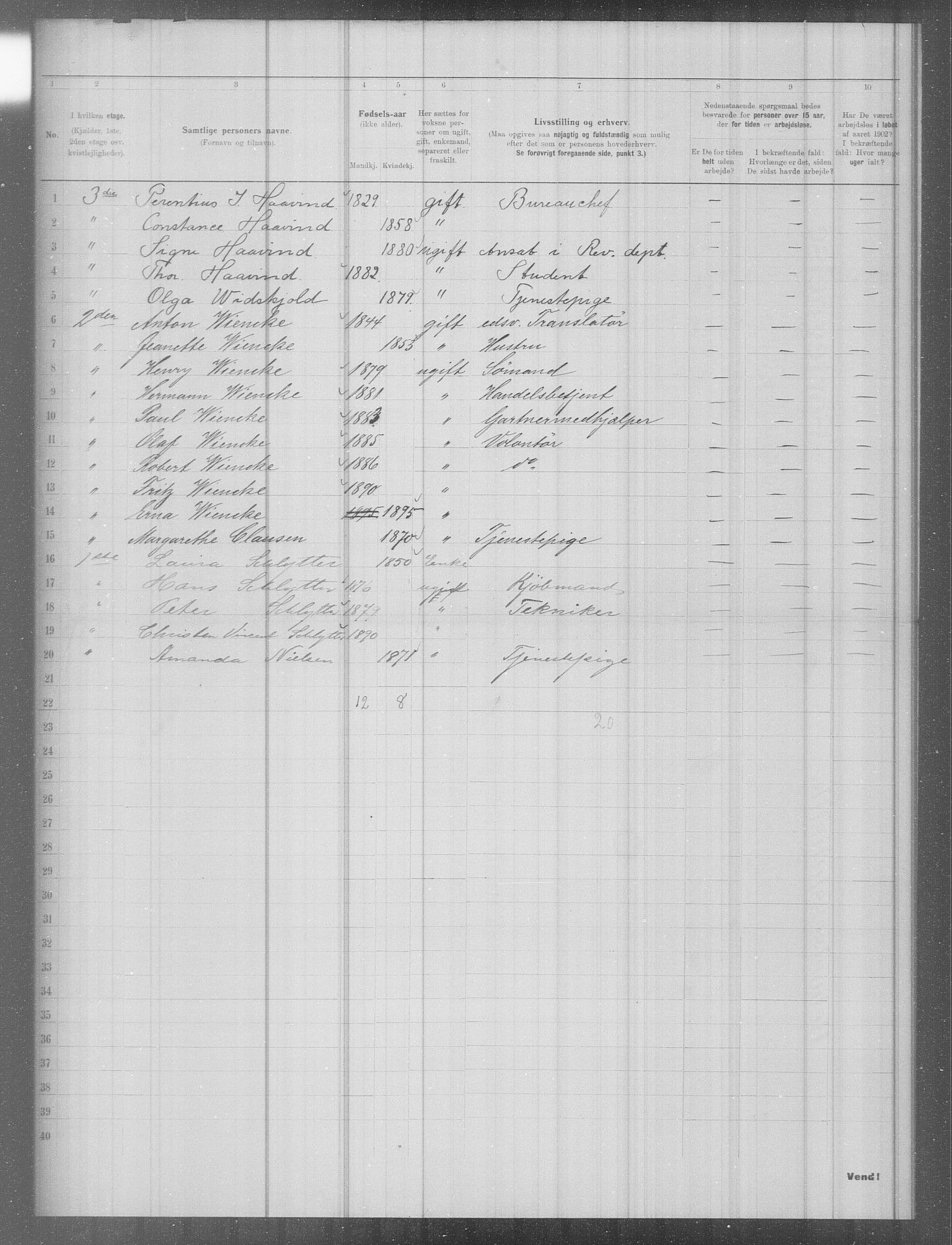 OBA, Municipal Census 1902 for Kristiania, 1902, p. 6536