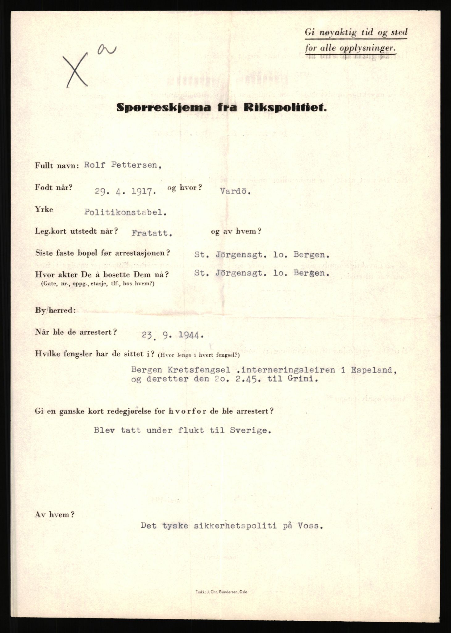 Rikspolitisjefen, AV/RA-S-1560/L/L0014: Pettersen, Aksel - Savosnick, Ernst, 1940-1945, p. 137