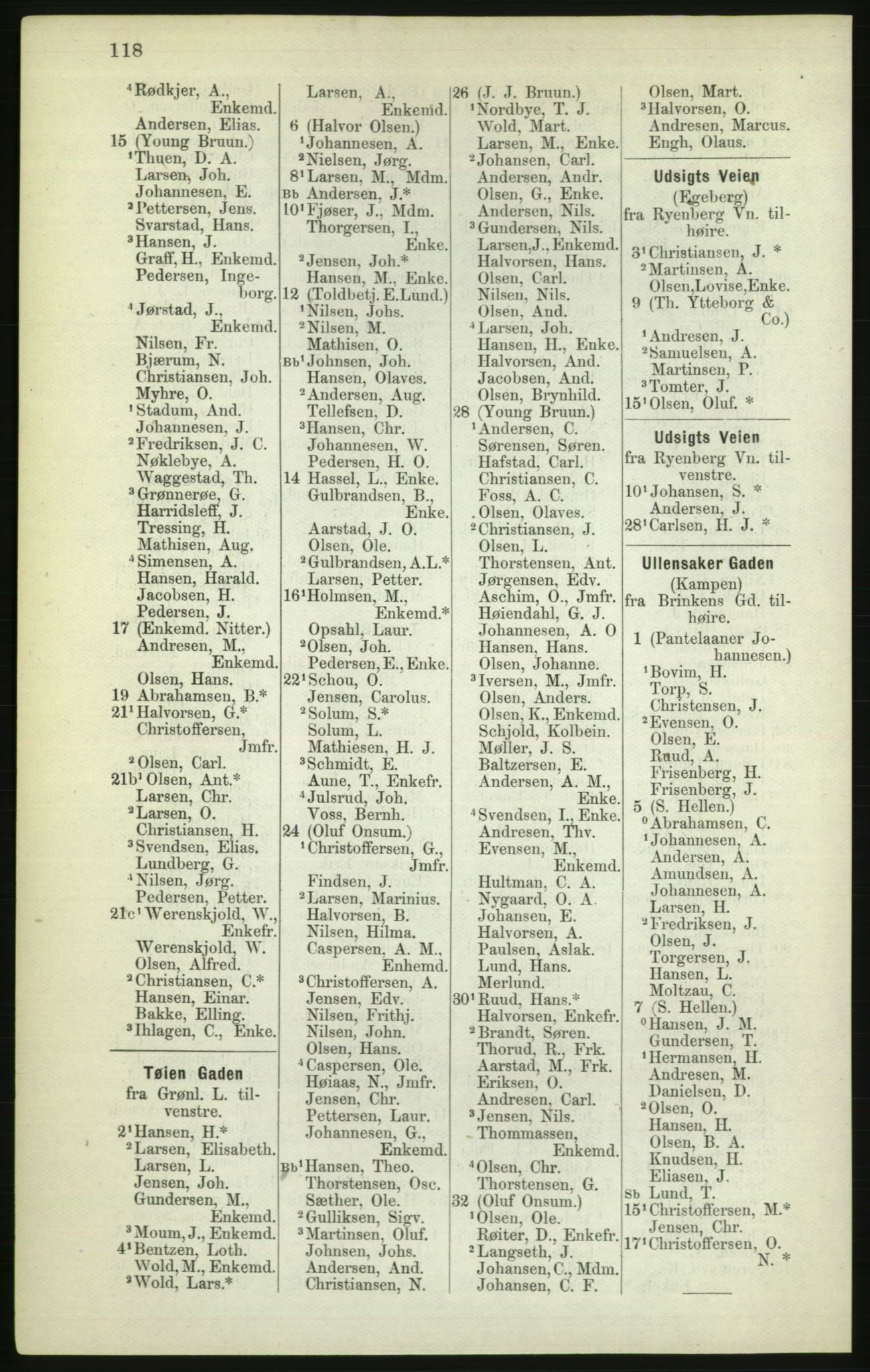 Kristiania/Oslo adressebok, PUBL/-, 1882, p. 118