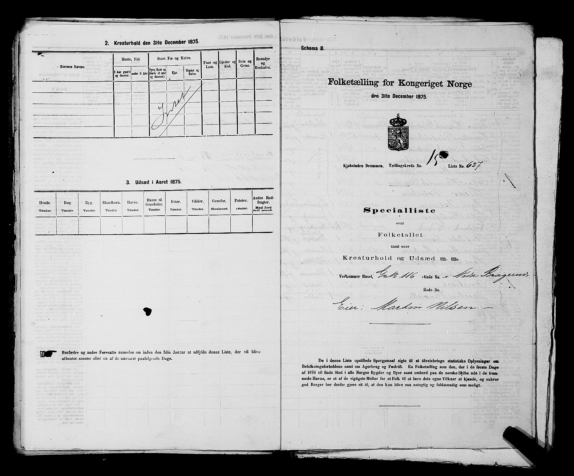 SAKO, 1875 census for 0602 Drammen, 1875, p. 1753