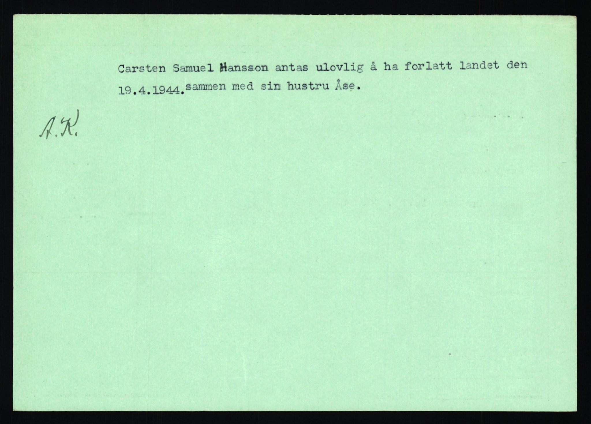 Statspolitiet - Hovedkontoret / Osloavdelingen, AV/RA-S-1329/C/Ca/L0006: Hanche - Hokstvedt, 1943-1945, p. 1721